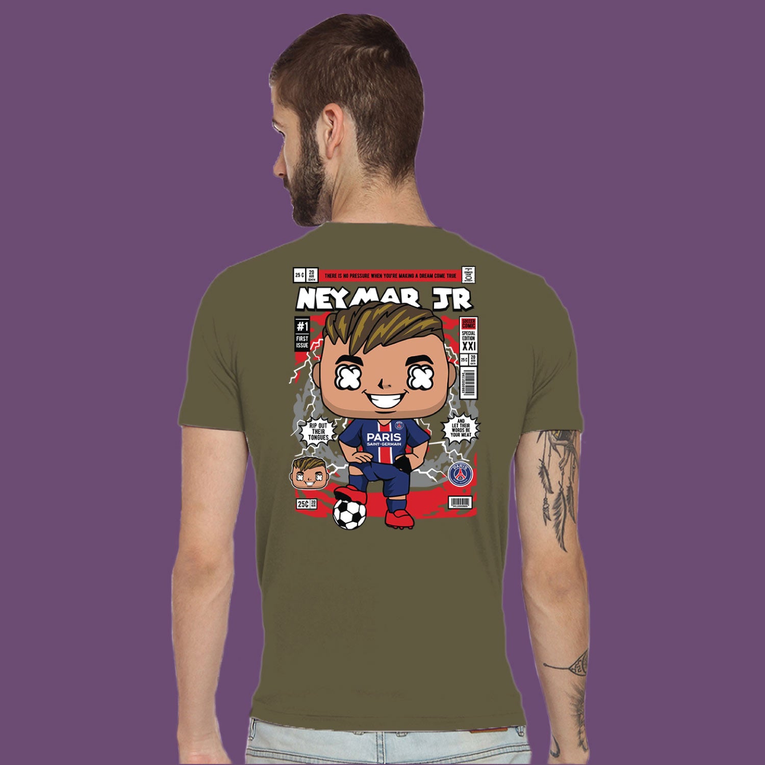 Neymar Jr Back Print – Tantra Original Brand Since 1997 – Unisex Cotton Tee Everyday Wear - Shipping Globally!