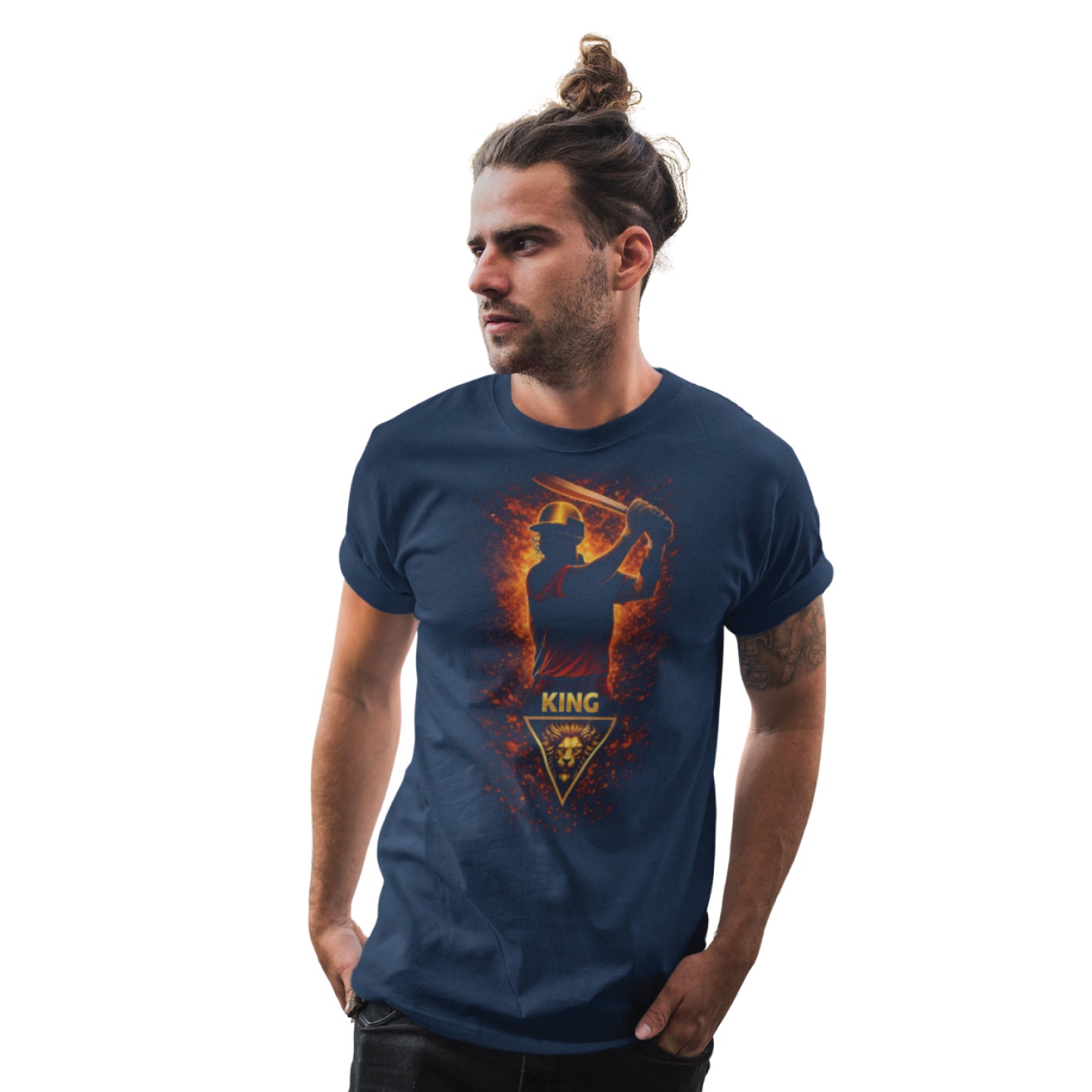 Tantra King Cricket Graphic Print Cotton Unisex Batting Sports T-shirt Regular Fit Original Since 1997