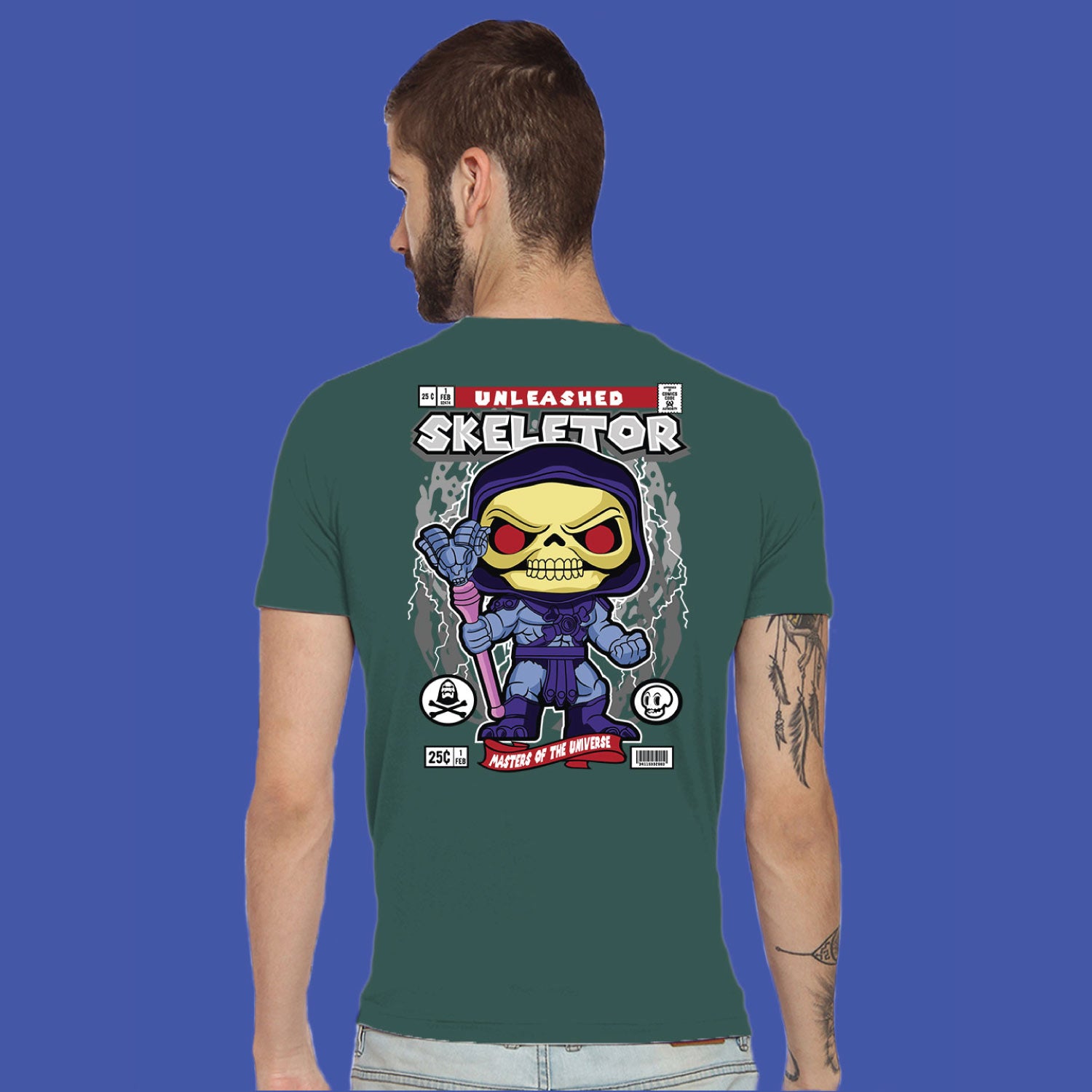 Skeletor Back Print – Tantra Original Brand Since 1997 – Unisex Cotton Tee Everyday Wear - Shipping Globally!