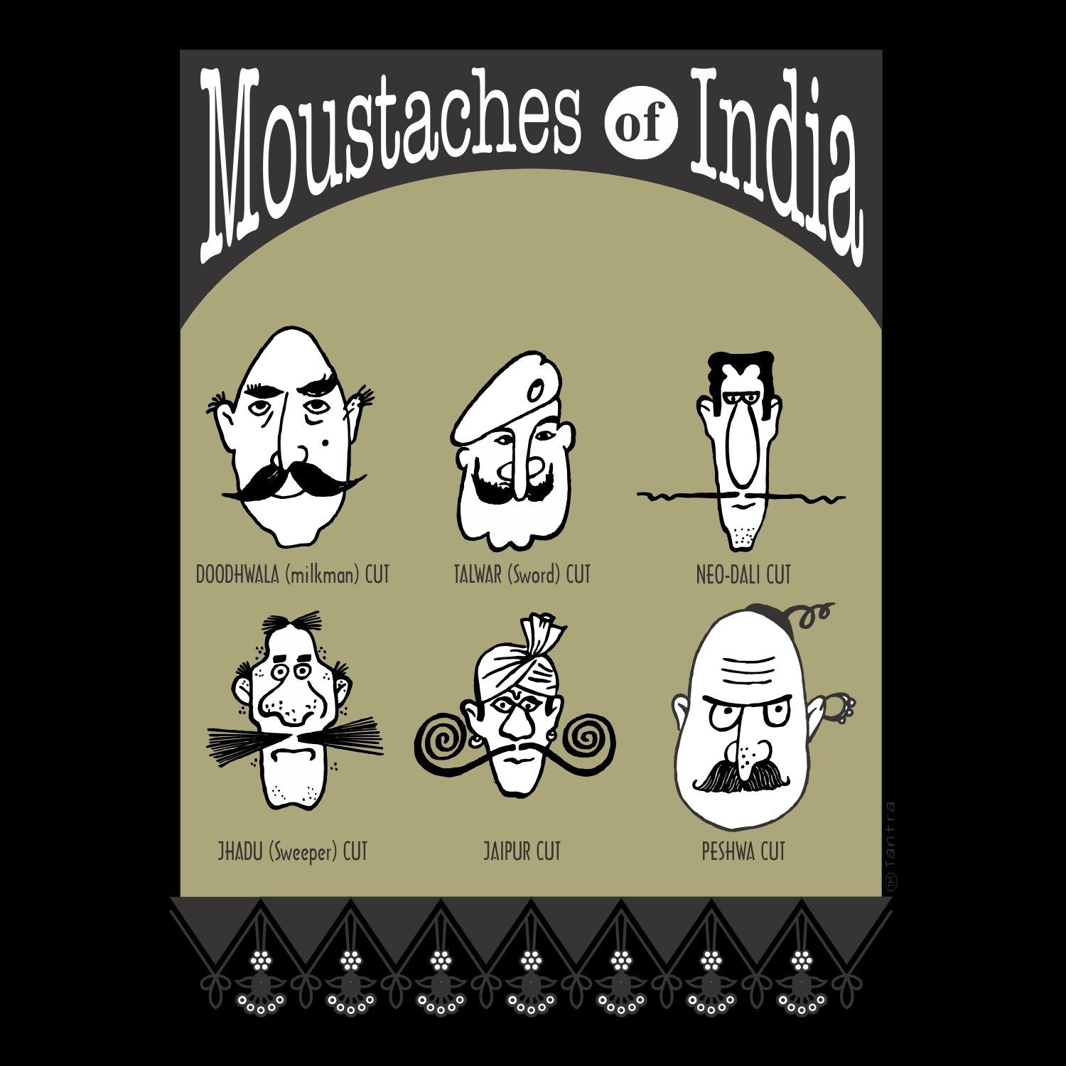 Moustaches Of India - Mens T-shirt - Shipping Globally