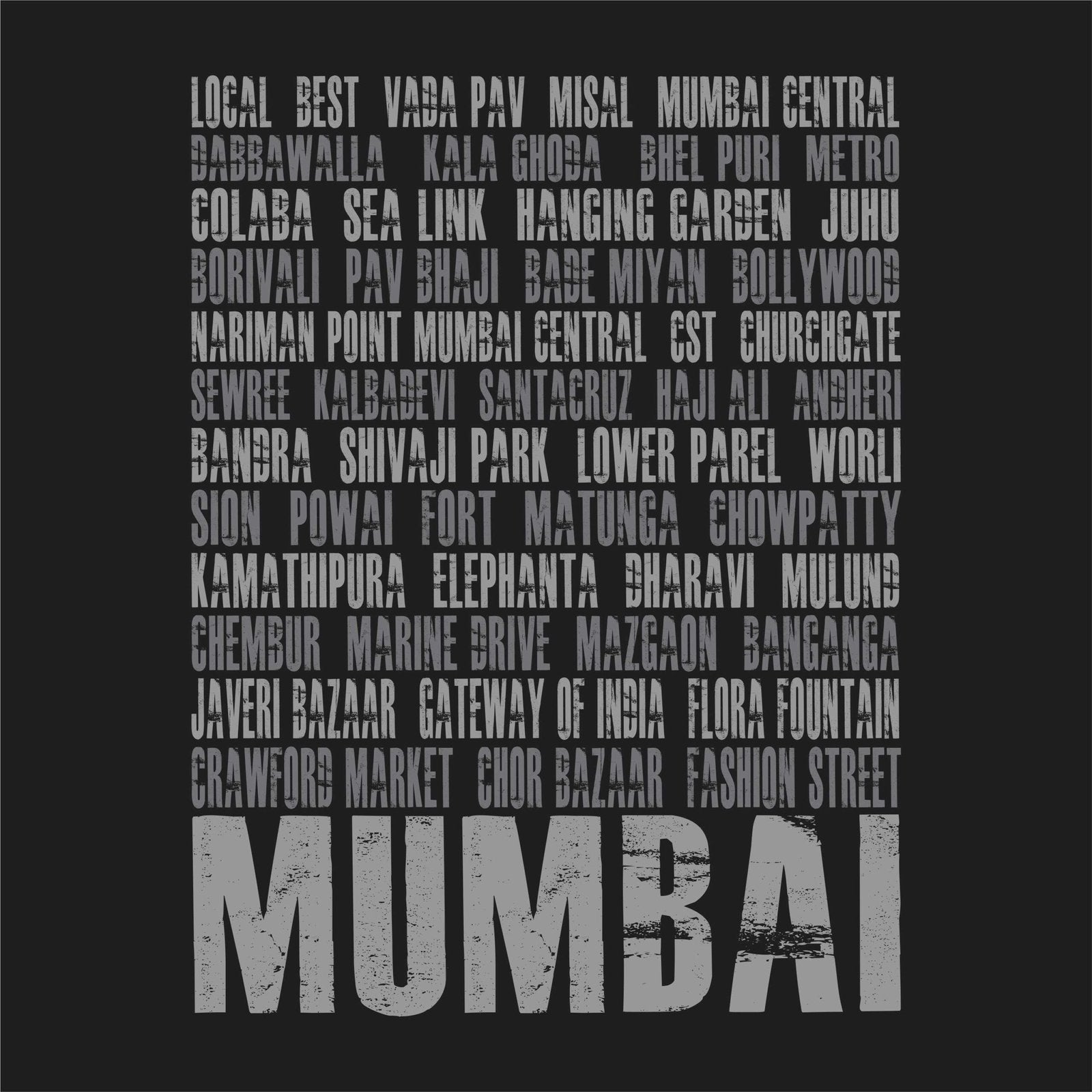 Mumbai Typo - Kids T-shirts - Shipping Globally