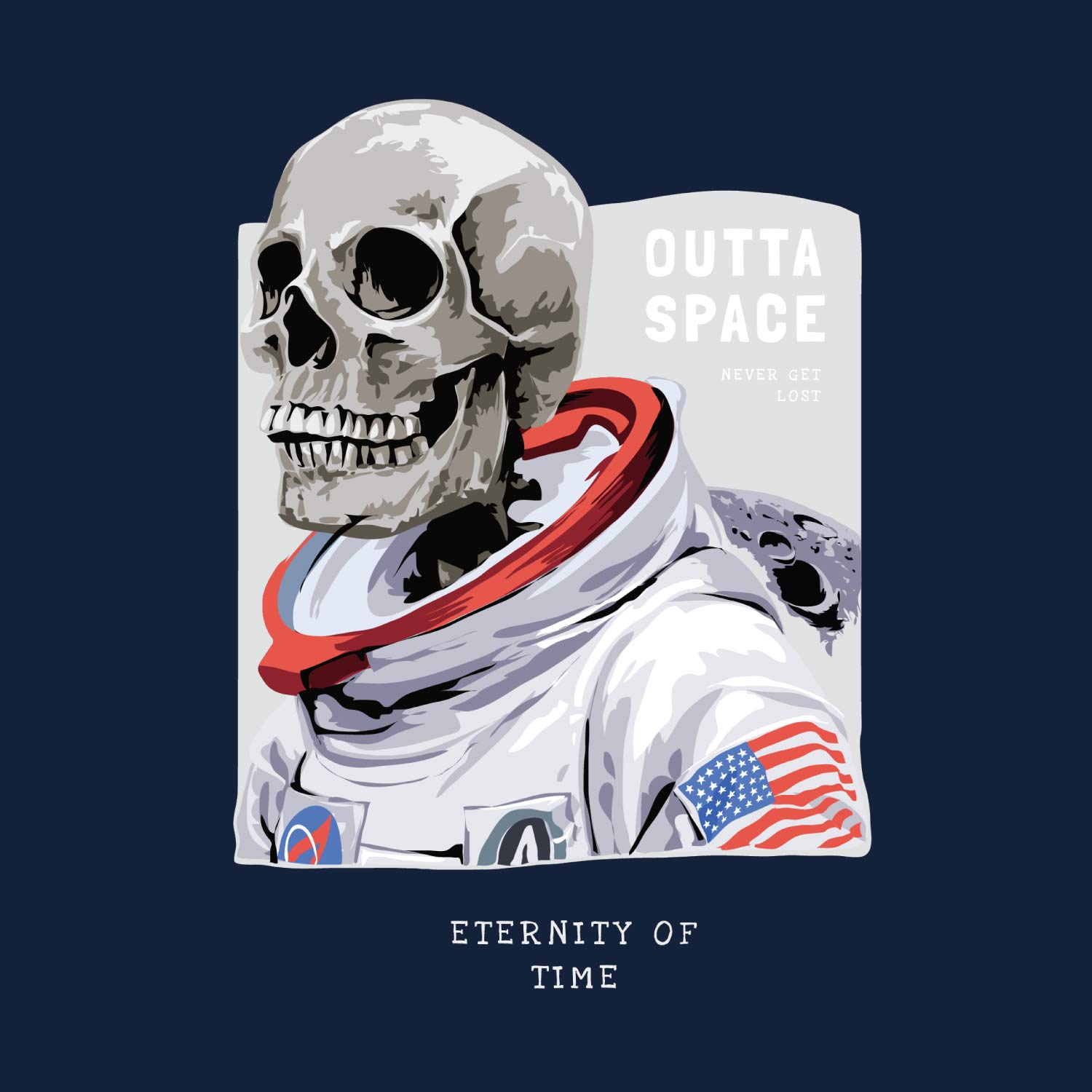 OuttaSpace Back Print – Tantra Original Brand Since 1997 – Unisex Cotton Tee – Cosmic Graphic Everyday Wear - Shipping Globally!