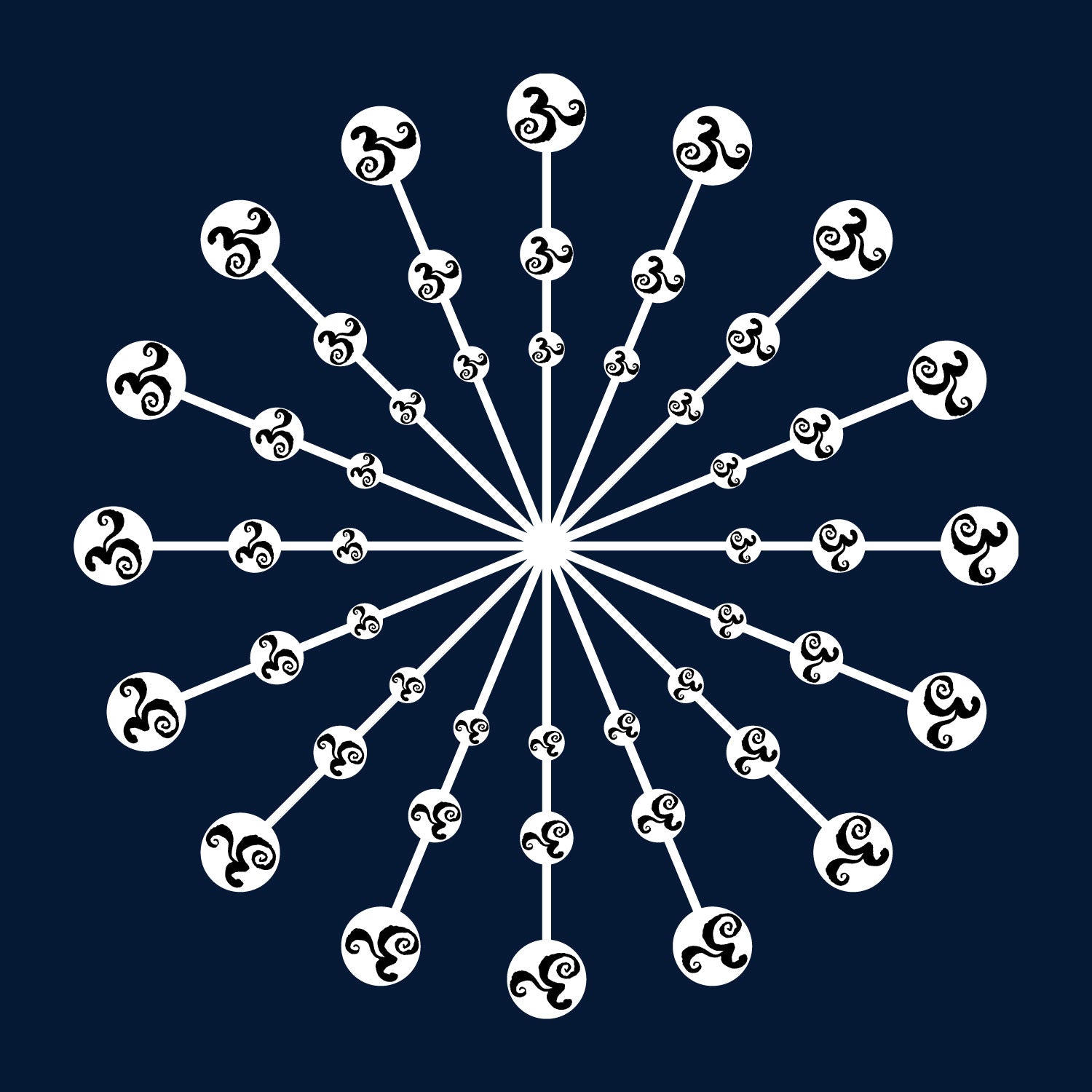 Radial Om – Tantra Original Since 1997 – Unisex Cotton Tee Everyday Wear – Shipping Globally!