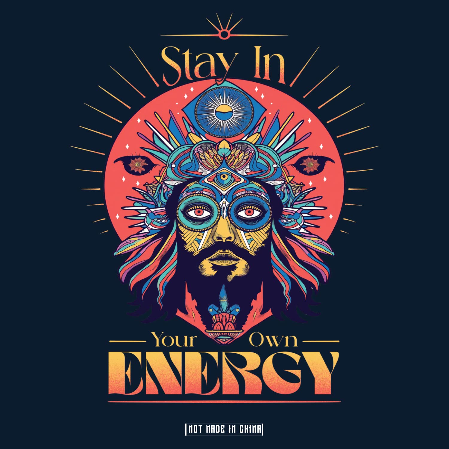 Own Energy Front & Back Graphic Polycotton Single Jersey Unisex T-Shirt Everyday Regular Fit Casual Wear