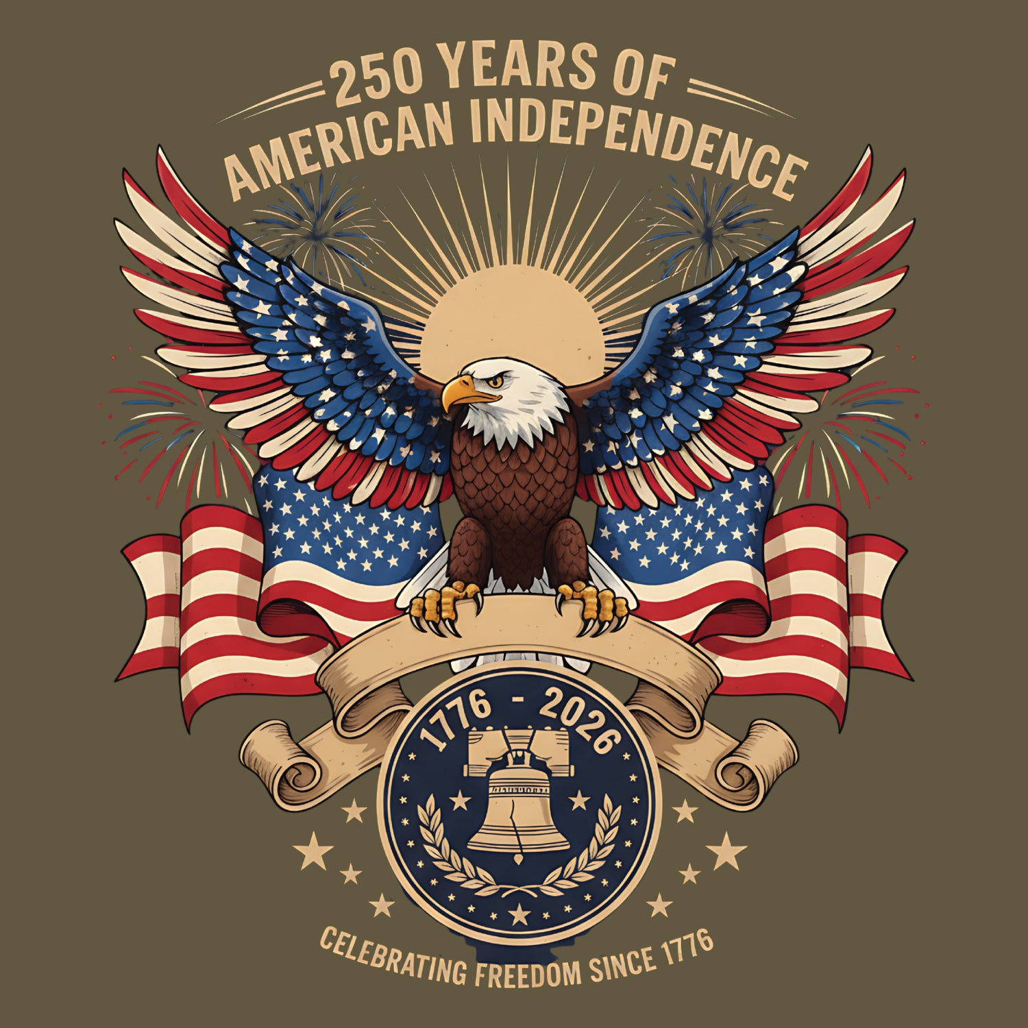 Tantra 250 Years Strong 1776-2026 Cotton Unisex T-Shirt Black Round Neck Everyday Casual Wear Original Since 1997 Shipping Globally