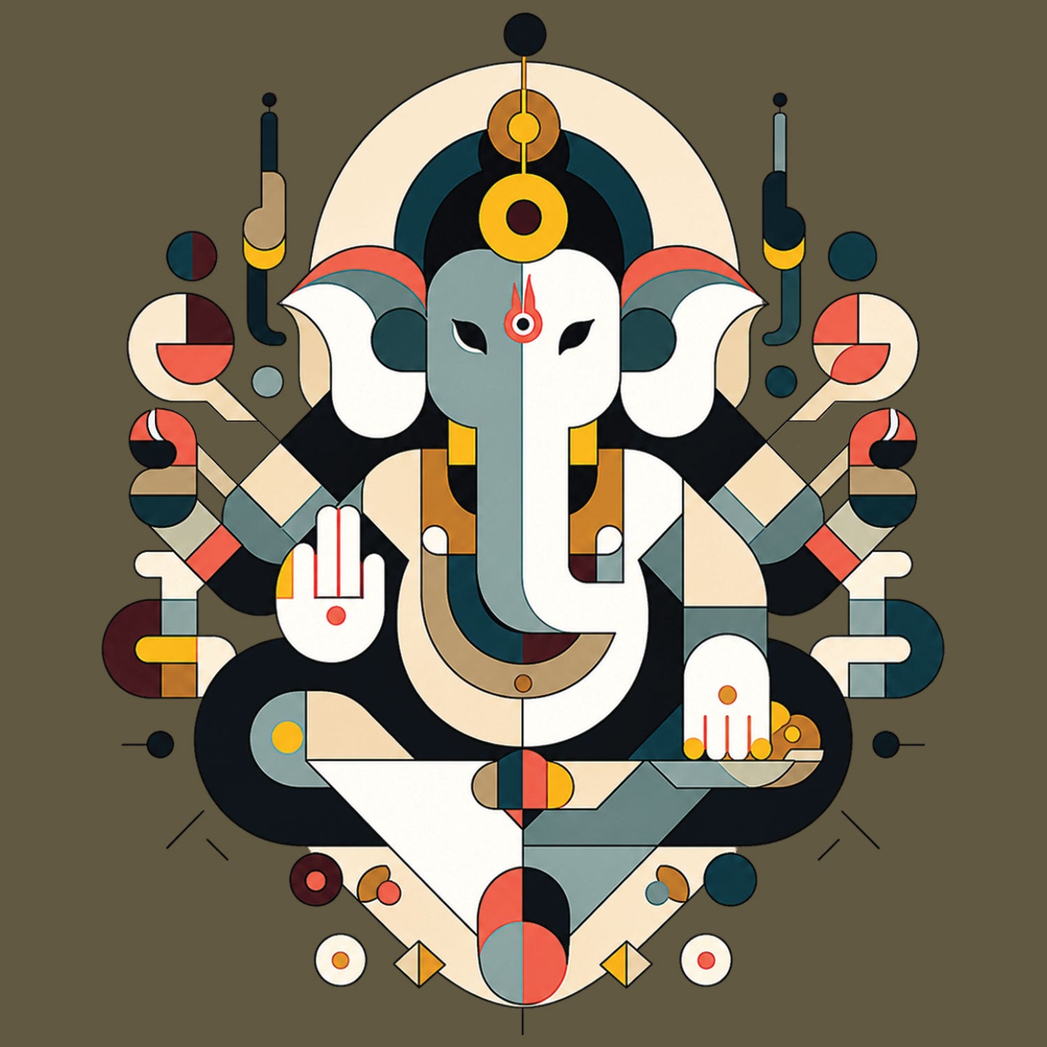 Abstract Ganesha Cotton Unisex T-Shirt Casual Wear Original Since 1997