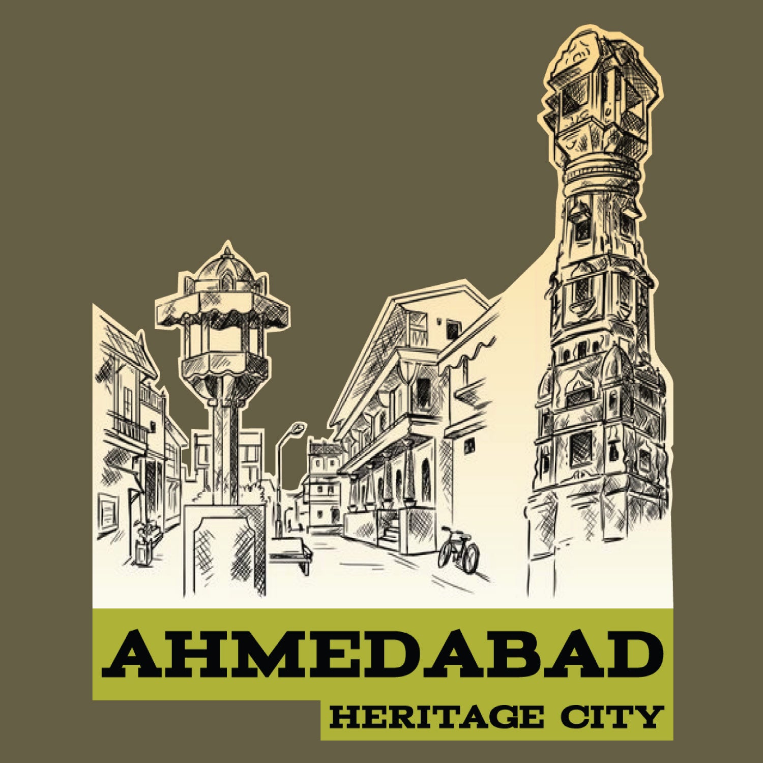 Tantra Heritage City Ahmedabad Graphic Cotton Unisex T-Shirt Everyday Casual Wear Original Since 1997