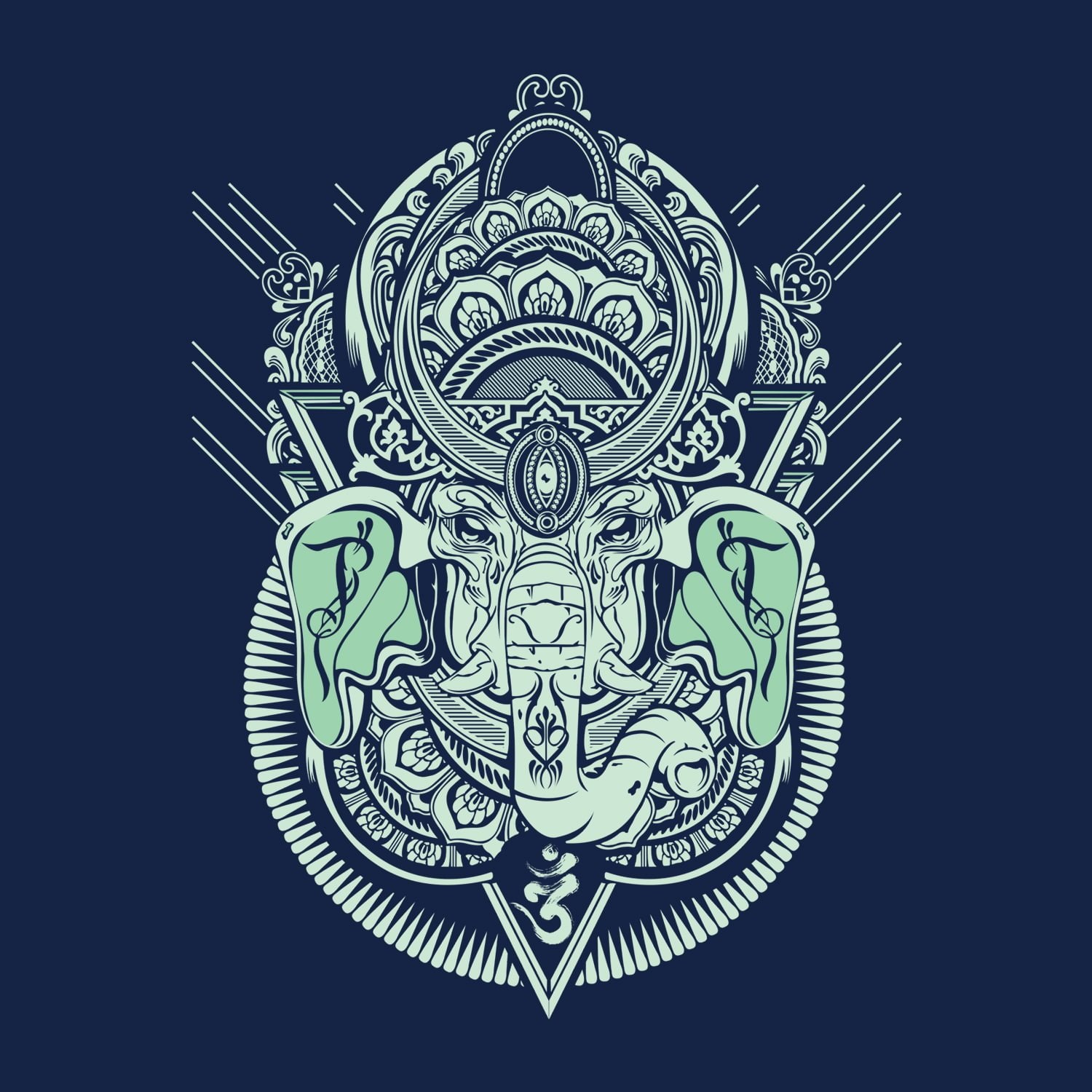 Om Ganesha (Full Sleeves) - Mens T-shirts - Shipping Globally!