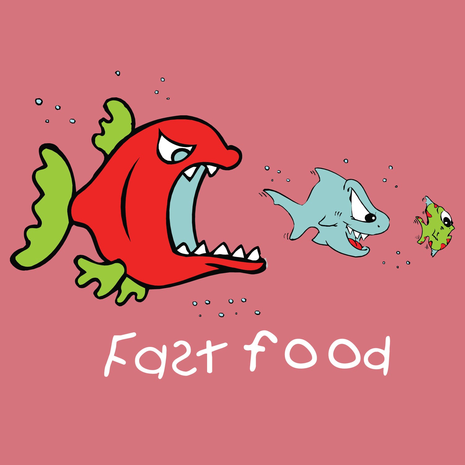 Fast Food - Tantra Original Since 1997 - Cotton Tee for Kids – Funny Cartoon Ocean Humor Tee - Shipping Globally!