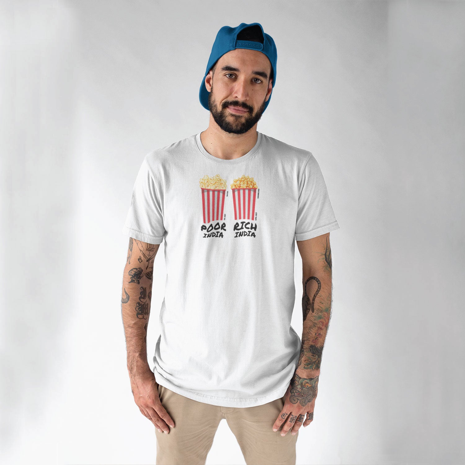 Tantra Popcorn - Graphic Print Regular Fit Half Sleeve Round Neck Cotton T-Shirt - Shipping Globally!