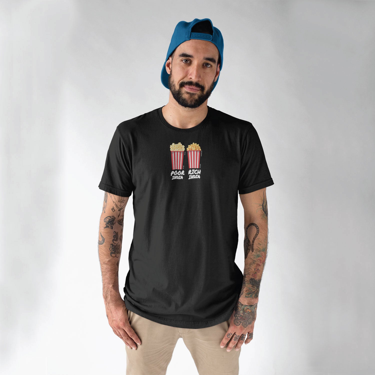 Tantra Popcorn - Graphic Print Regular Fit Half Sleeve Round Neck Cotton T-Shirt - Shipping Globally!