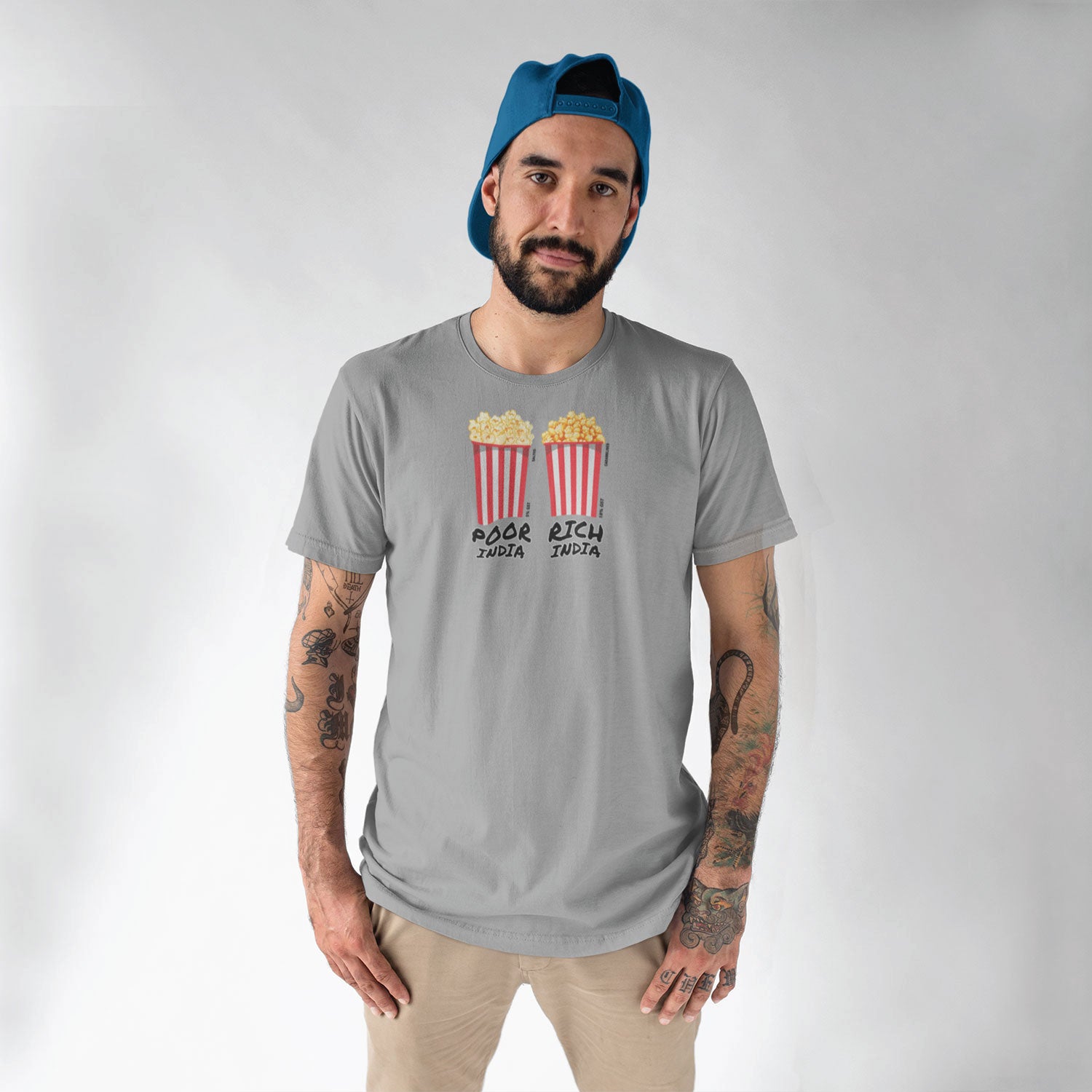 Tantra Popcorn - Graphic Print Regular Fit Half Sleeve Round Neck Cotton T-Shirt - Shipping Globally!