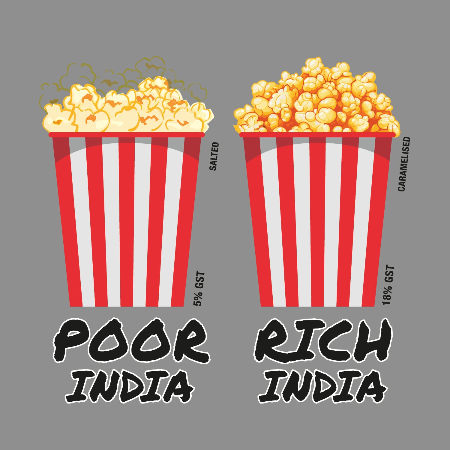 Tantra Popcorn - Graphic Print Regular Fit Half Sleeve Round Neck Cotton T-Shirt - Shipping Globally!