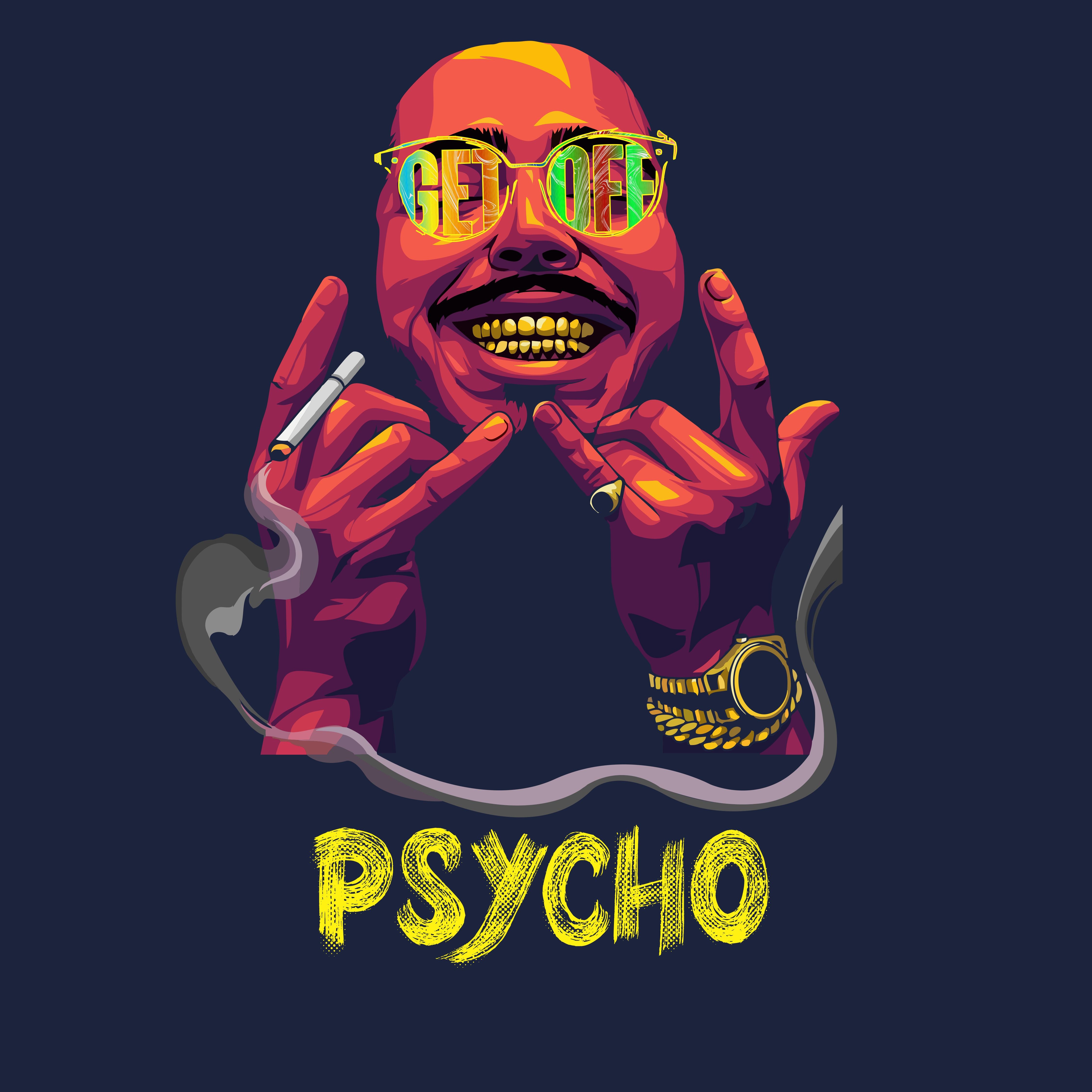 Tantra Psycho - Graphic Print Regular Fit Half Sleeve Round Neck Cotton T-Shirt - Shipping Globally!