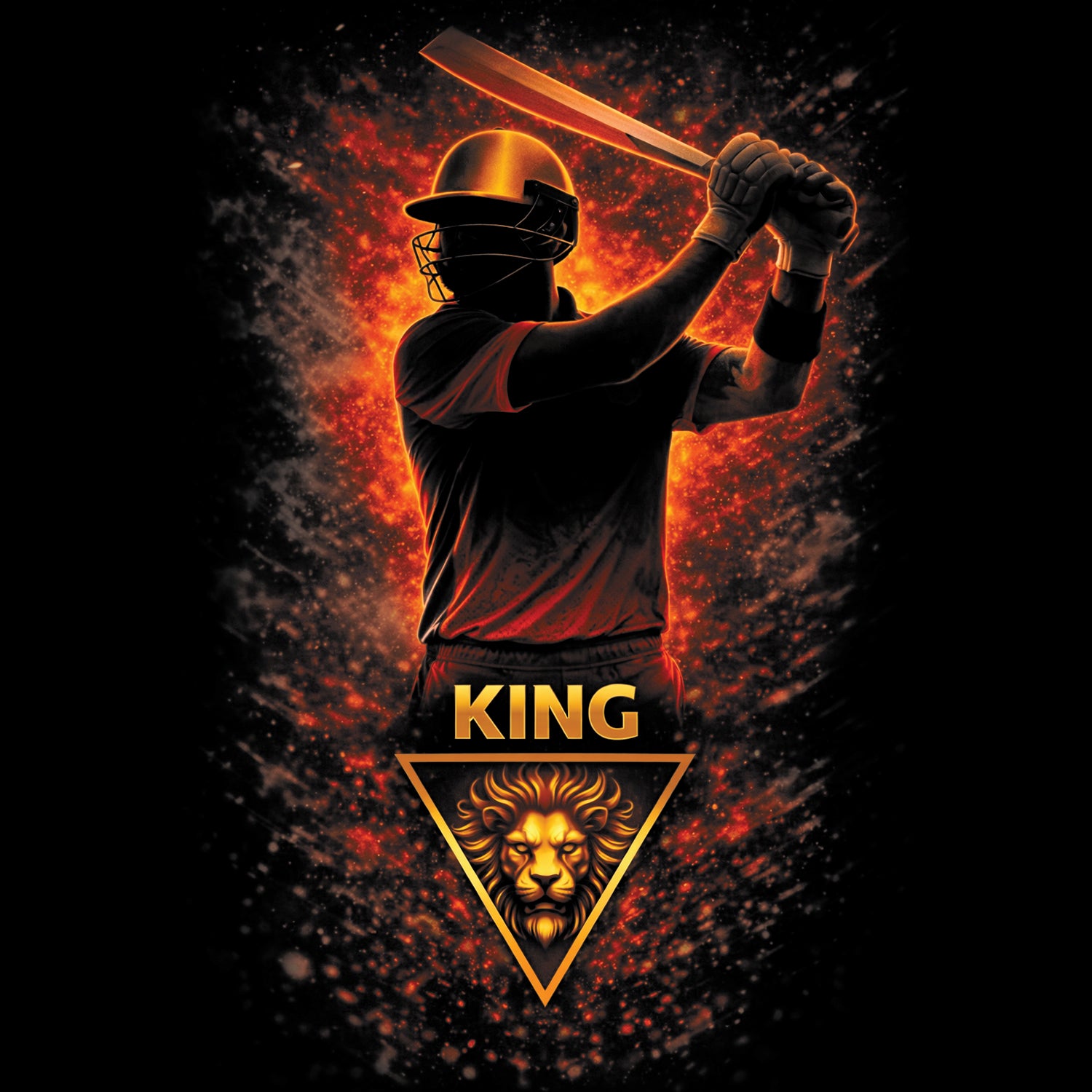 Tantra King Cricket Graphic Print Cotton Unisex Batting Sports T-shirt Regular Fit Original Since 1997