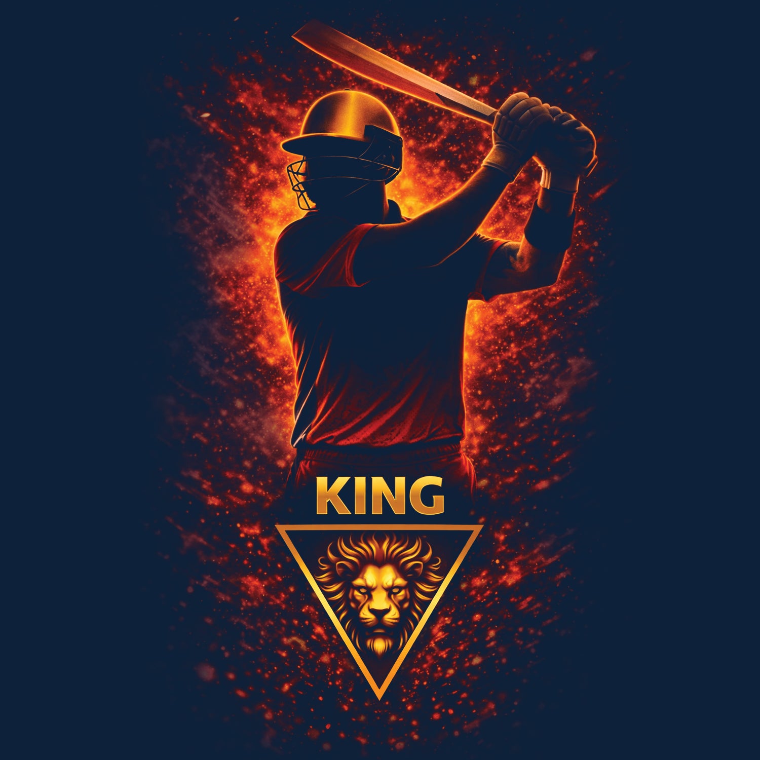 Tantra King Cricket Graphic Print Cotton Unisex Batting Sports T-shirt Regular Fit Original Since 1997