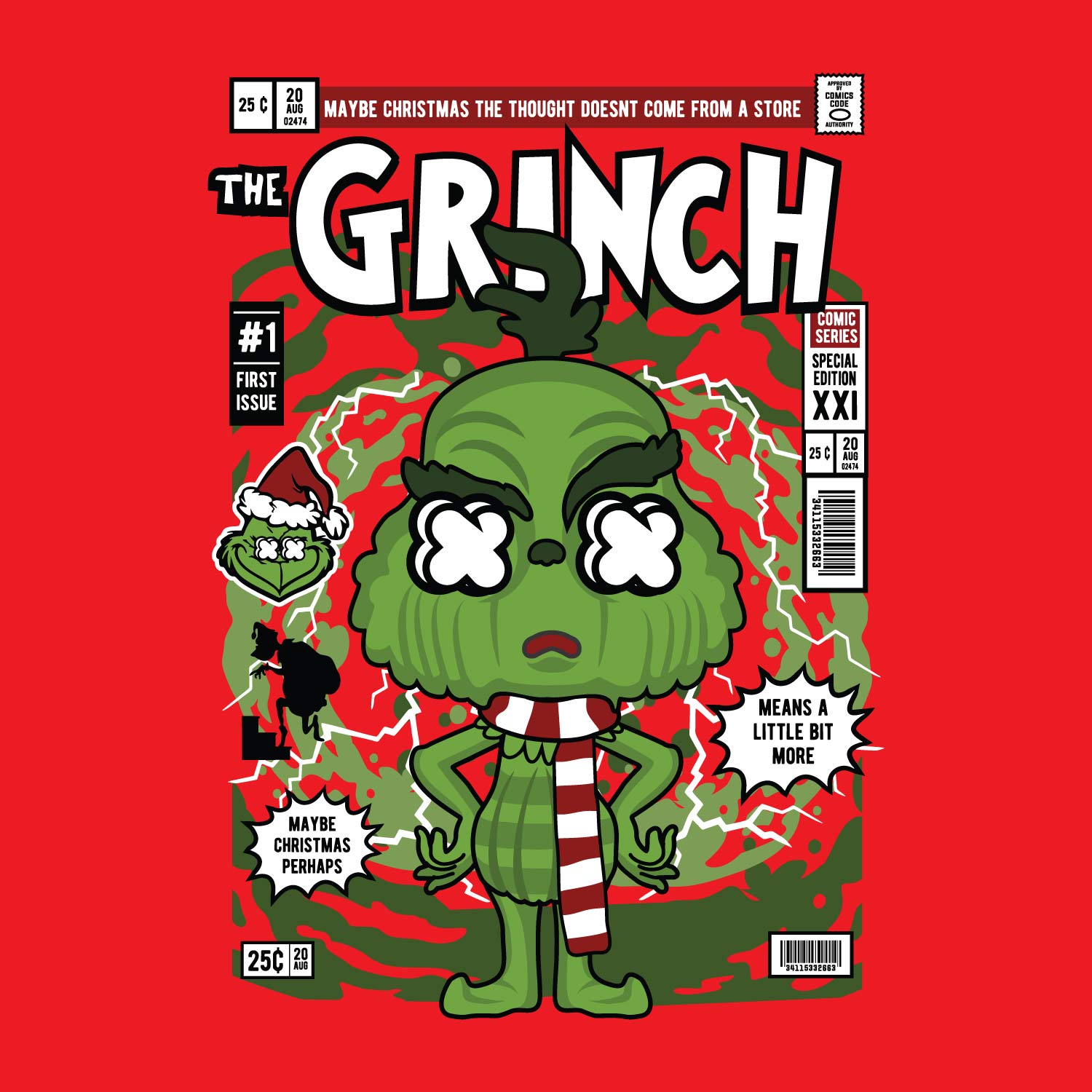Grinch – Tantra Original Brand Since 1997 – Unisex Cotton Tee Everyday Wear - Shipping Globally!