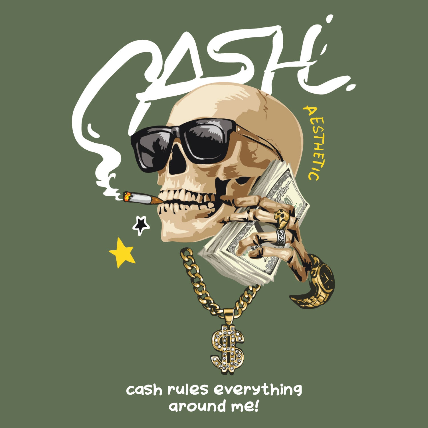 Cash Oversize Back Print – Tantra Original Brand Since 1997 – Unisex Cotton Tee Everyday Wear - Shipping Globally!
