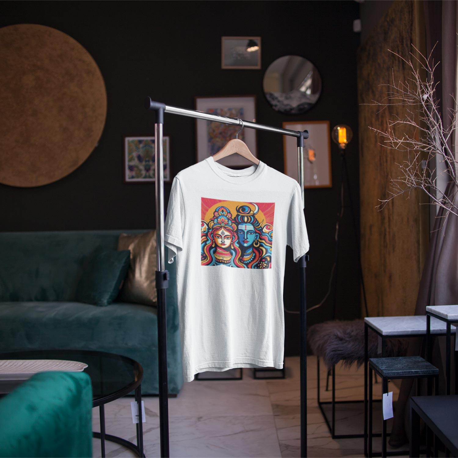 Tantra Shiv Parvati Cotton Printed T-shirt - Shipping Globally!