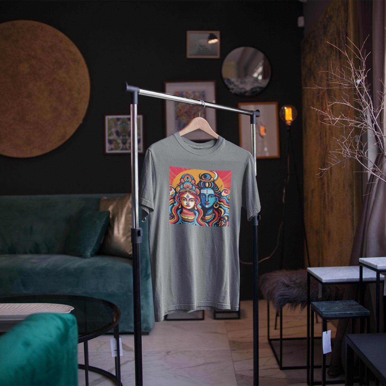 Tantra Shiv Parvati Cotton Printed T-shirt - Shipping Globally!