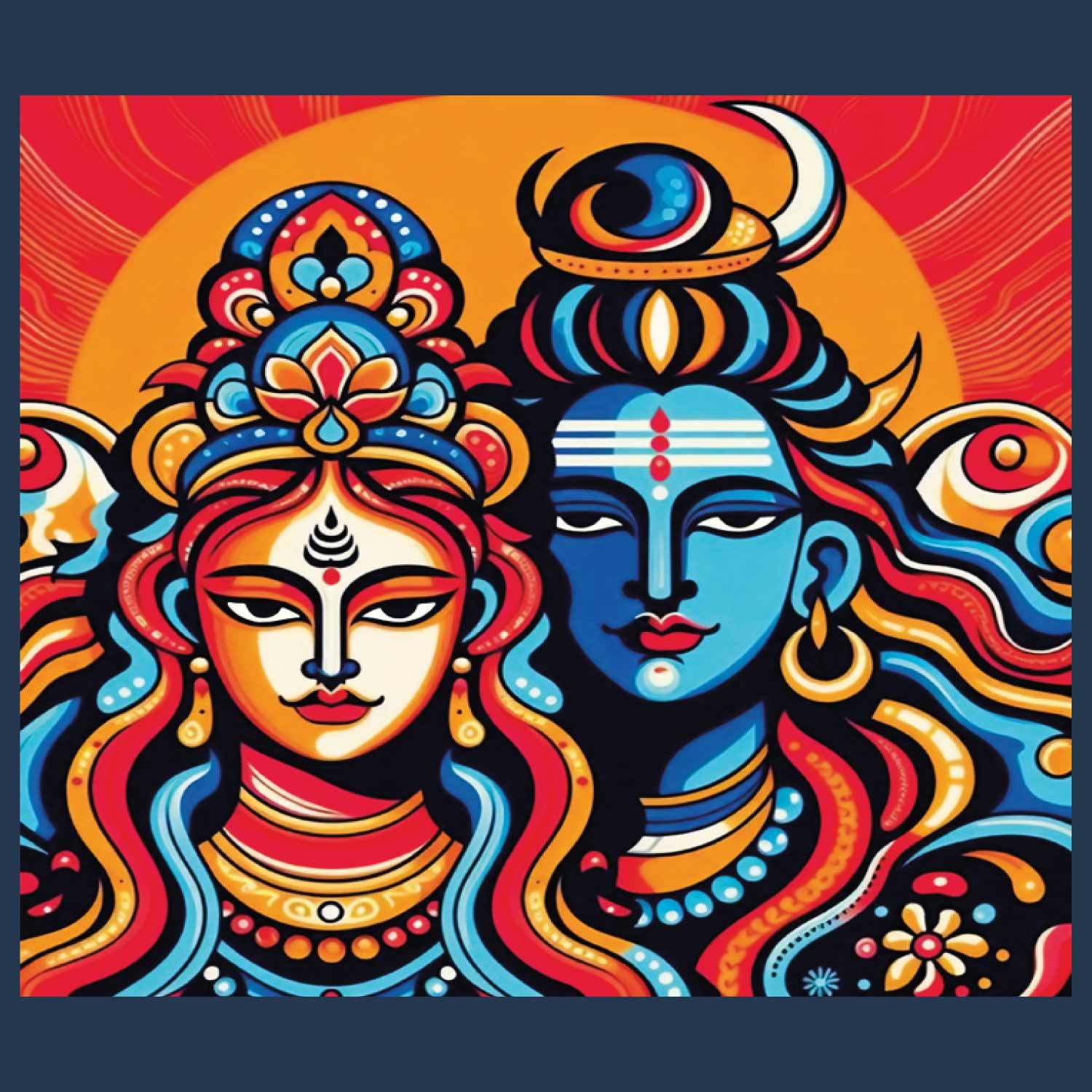 Tantra Shiv Parvati Cotton Printed T-shirt - Shipping Globally!
