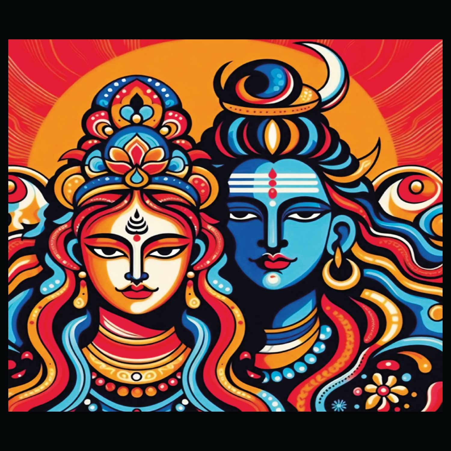 Tantra Shiv Parvati Women's Cotton Printed T-Shirt - Shipping Globally!