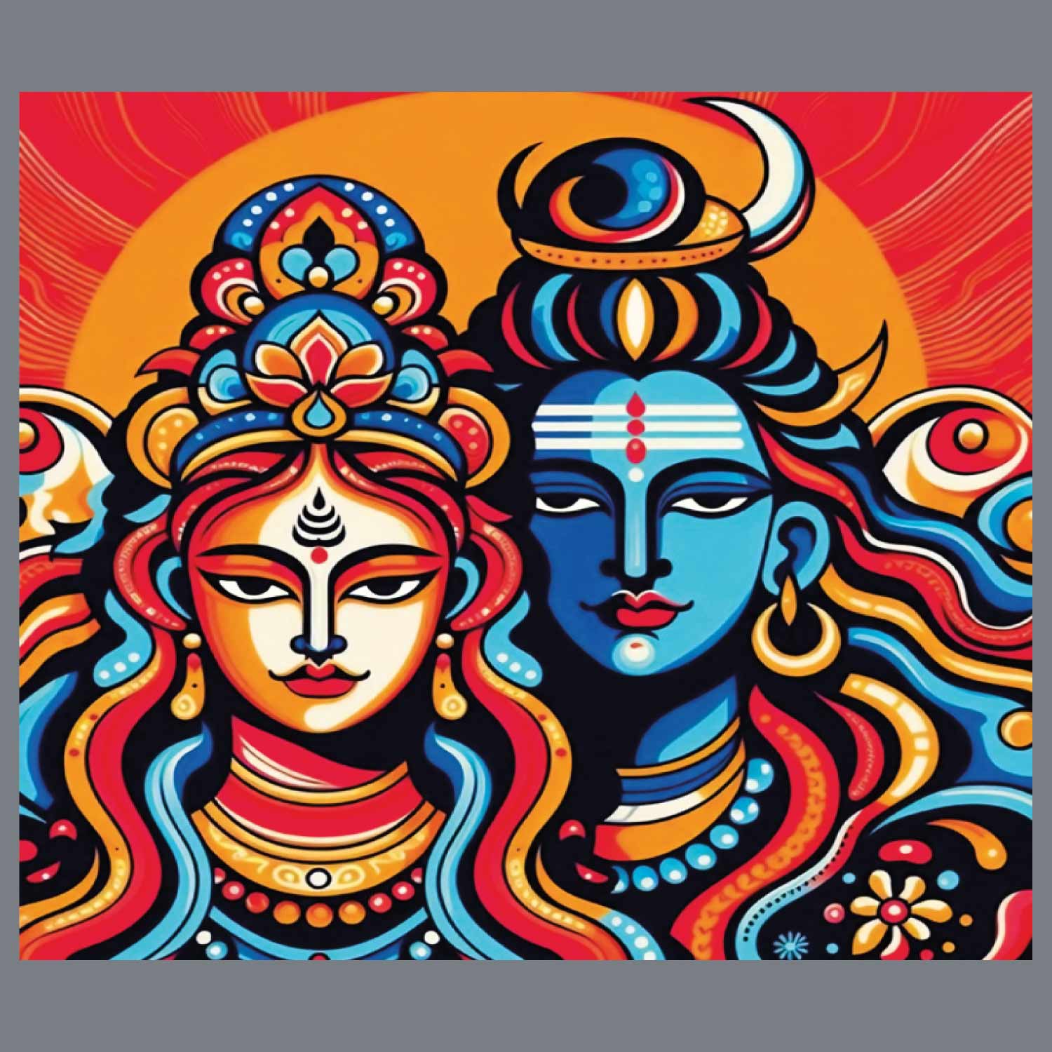 Tantra Shiv Parvati Cotton Printed T-shirt - Shipping Globally!