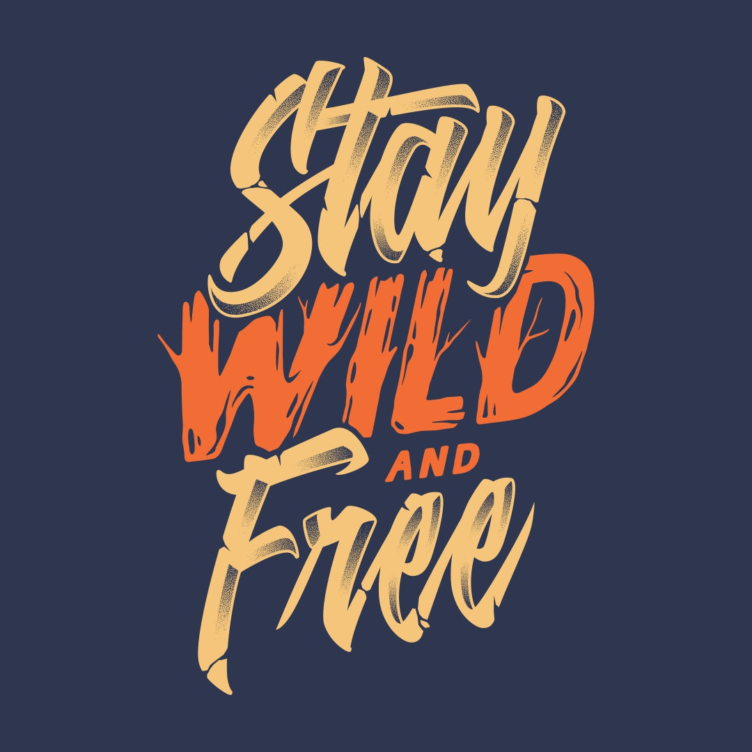 Tantra Stay Wild - Graphic Print Regular Fit Half Sleeve Round Neck Cotton T-Shirt - Shipping Globally!
