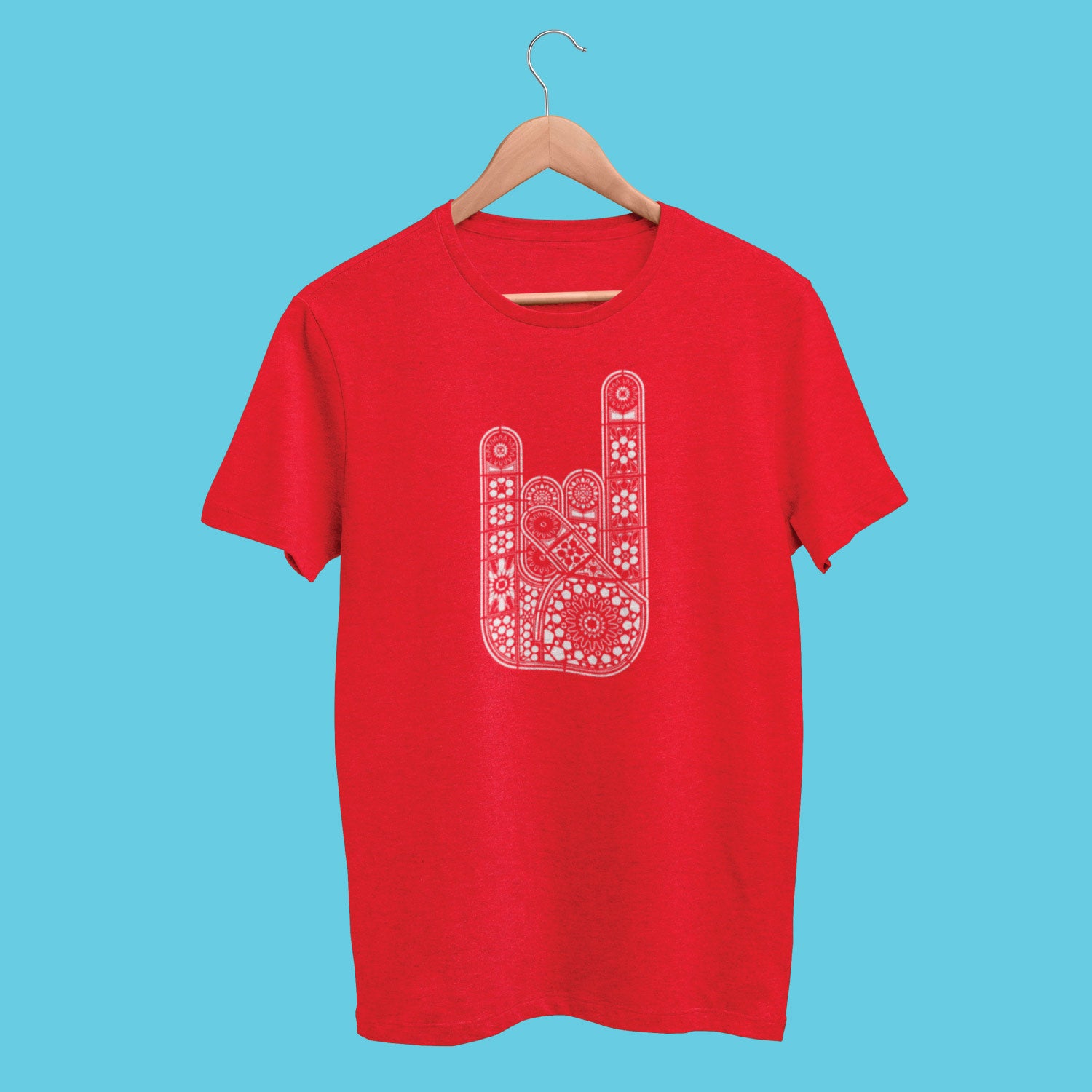 Rock Hand – Tantra Original Brand Since 1997 – Unisex Cotton Tee – Music-Inspired Everyday Wear - Shipping Globally!