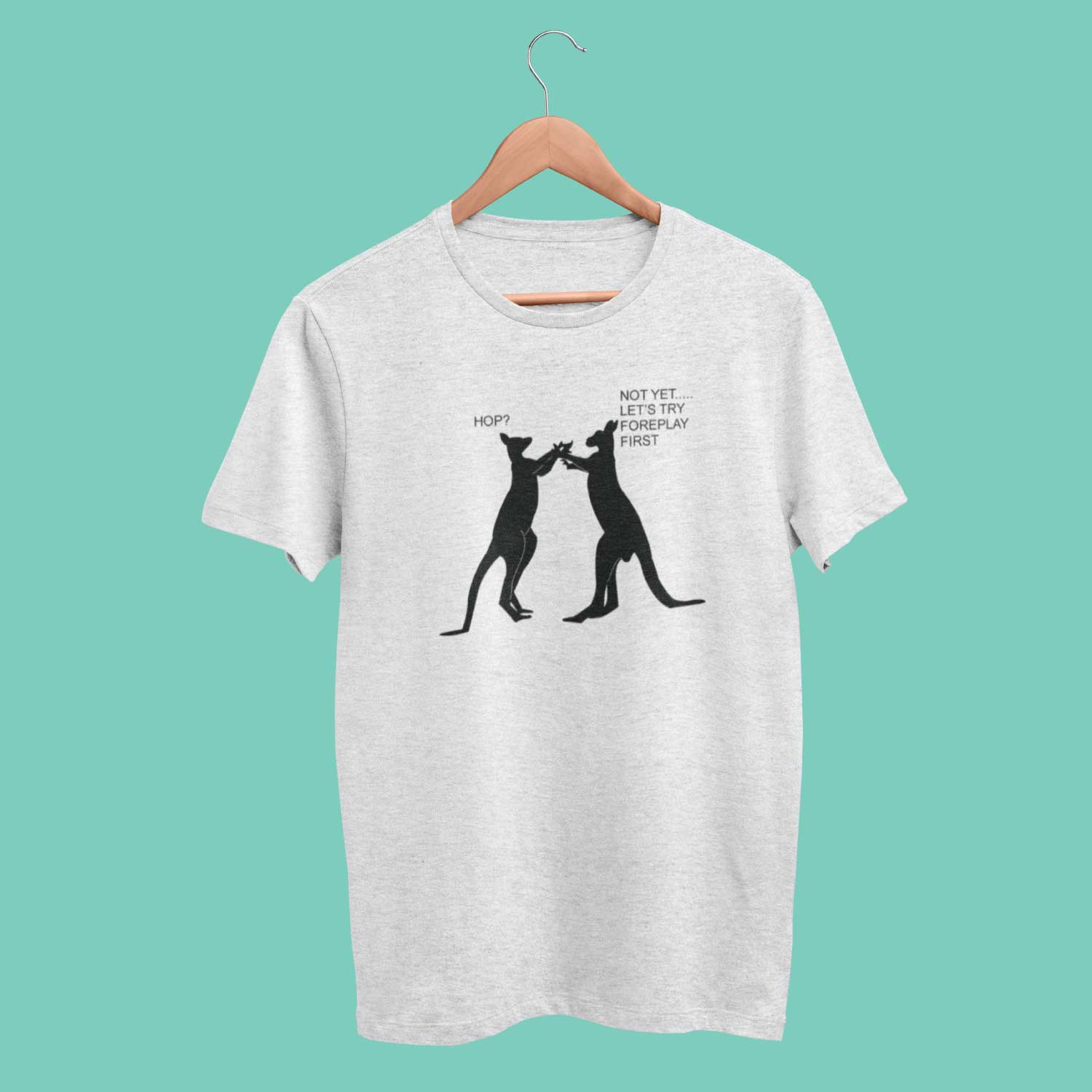 Hop - Tantra Original Brand Since 1997 - Unisex Graphic Cotton Tee - Funny Kangaroo Foreplay Wear - Shipping Globally!