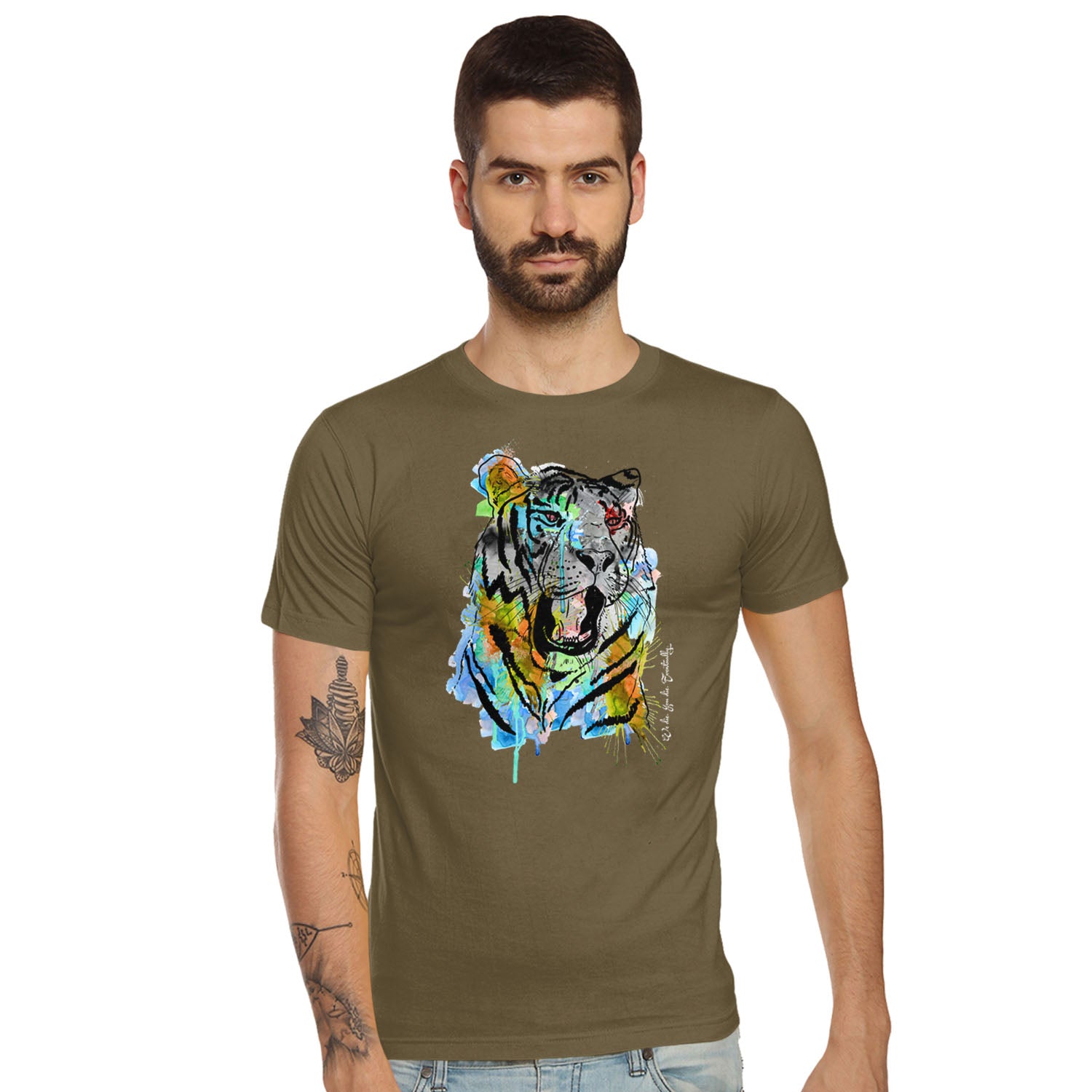 Tiger Die Graphic Tee - Tantra Original Brand (Since 1997) - Regular Fit, Half Sleeve, Round Neck, Premium Cotton, Casual Wear - Shipping Globally!