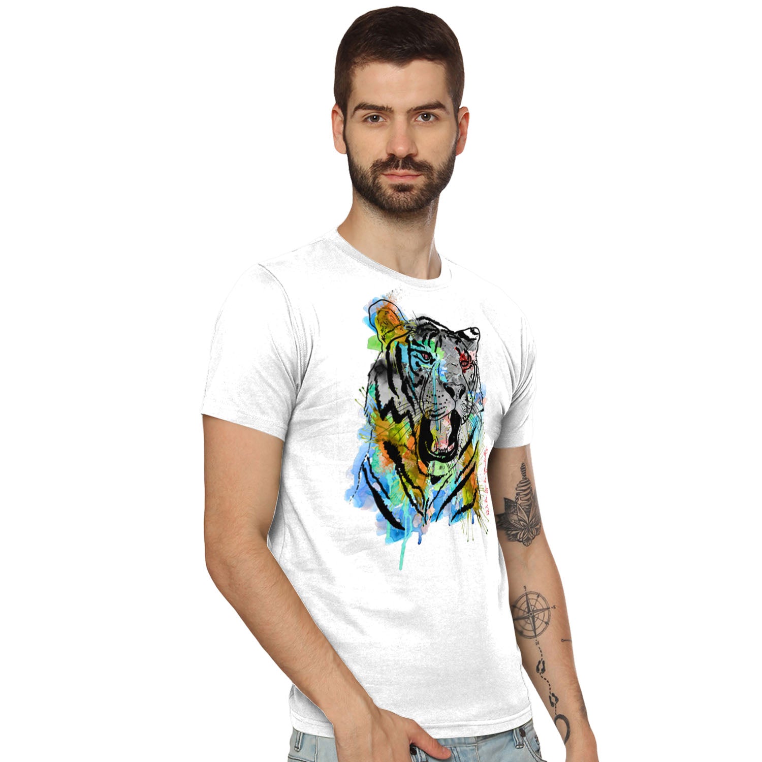 Tiger Die Graphic Tee - Tantra Original Brand (Since 1997) - Regular Fit, Half Sleeve, Round Neck, Premium Cotton, Casual Wear - Shipping Globally!
