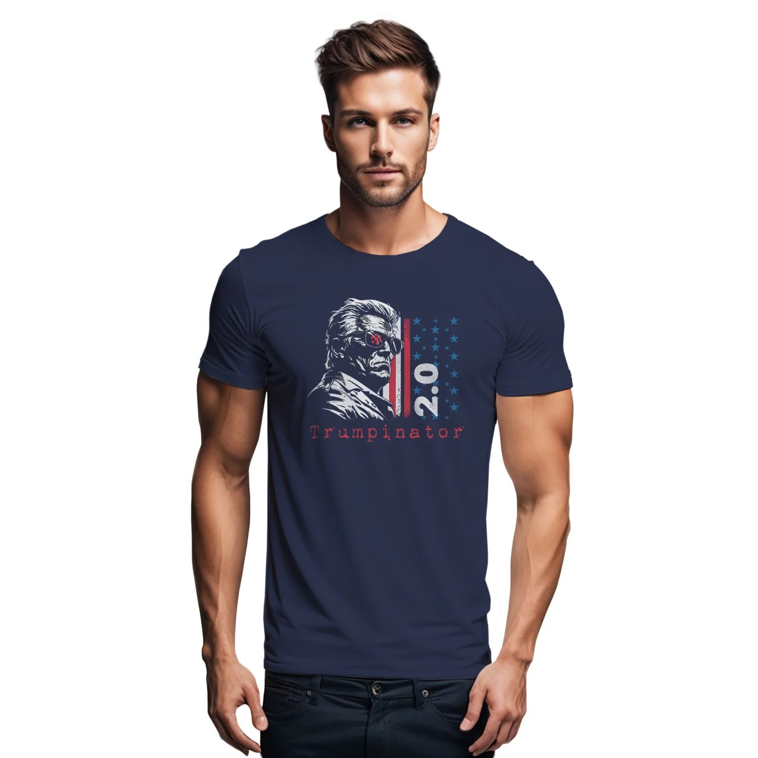 Trumpinator Men's Round Neck Printed T-Shirt - Shipping Globally!