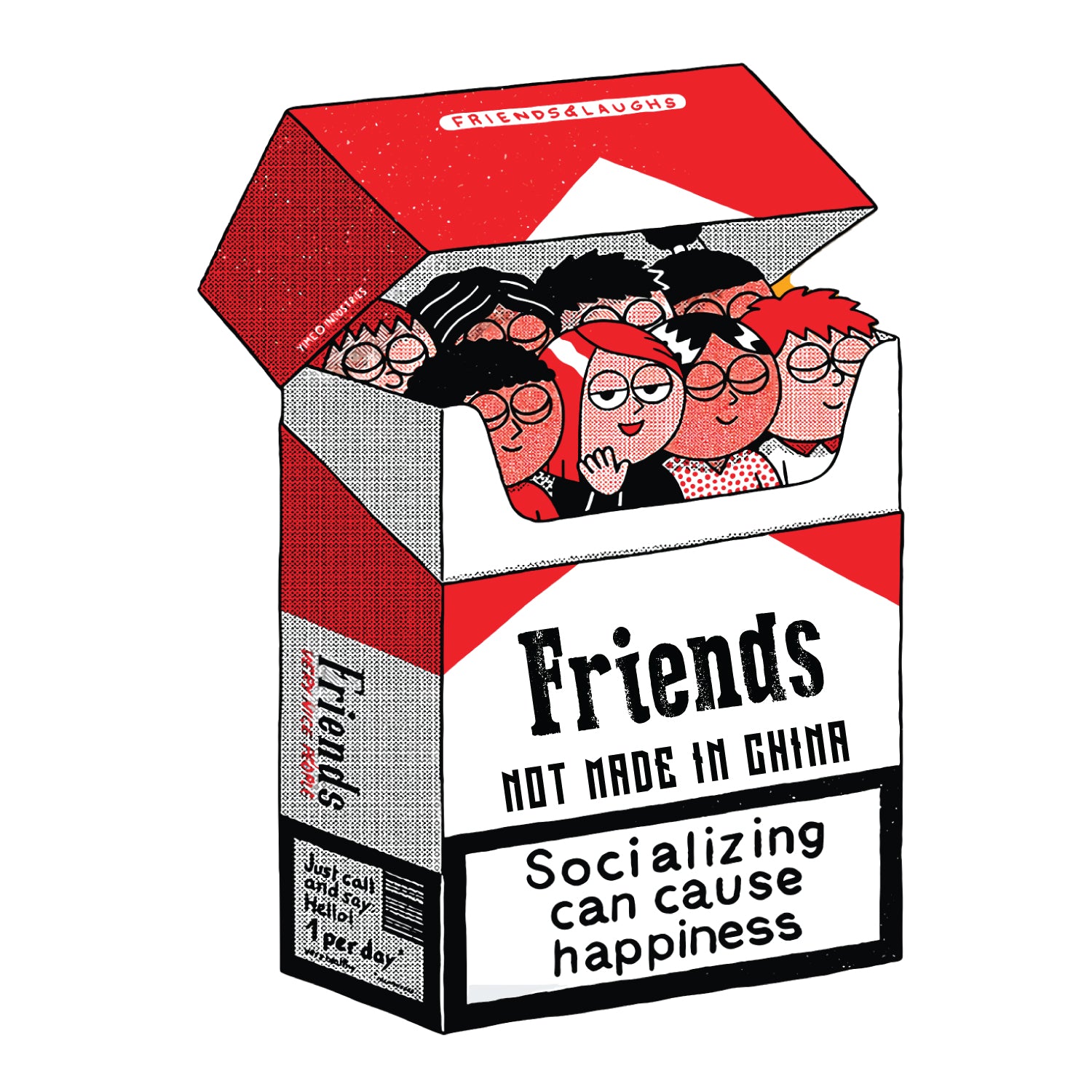 Friends & Laughs Front & Back Graphic Polycotton Single Jersey Unisex T-Shirt Regular Fit Everyday Casual Wear