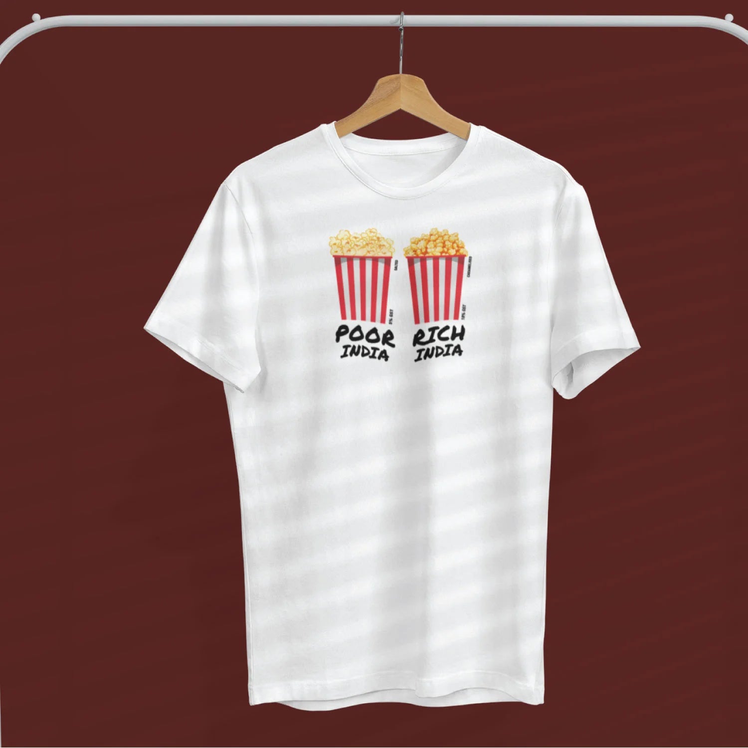 Popcorn – Mens Round Neck Printed Tshirt - Shipping Globally!