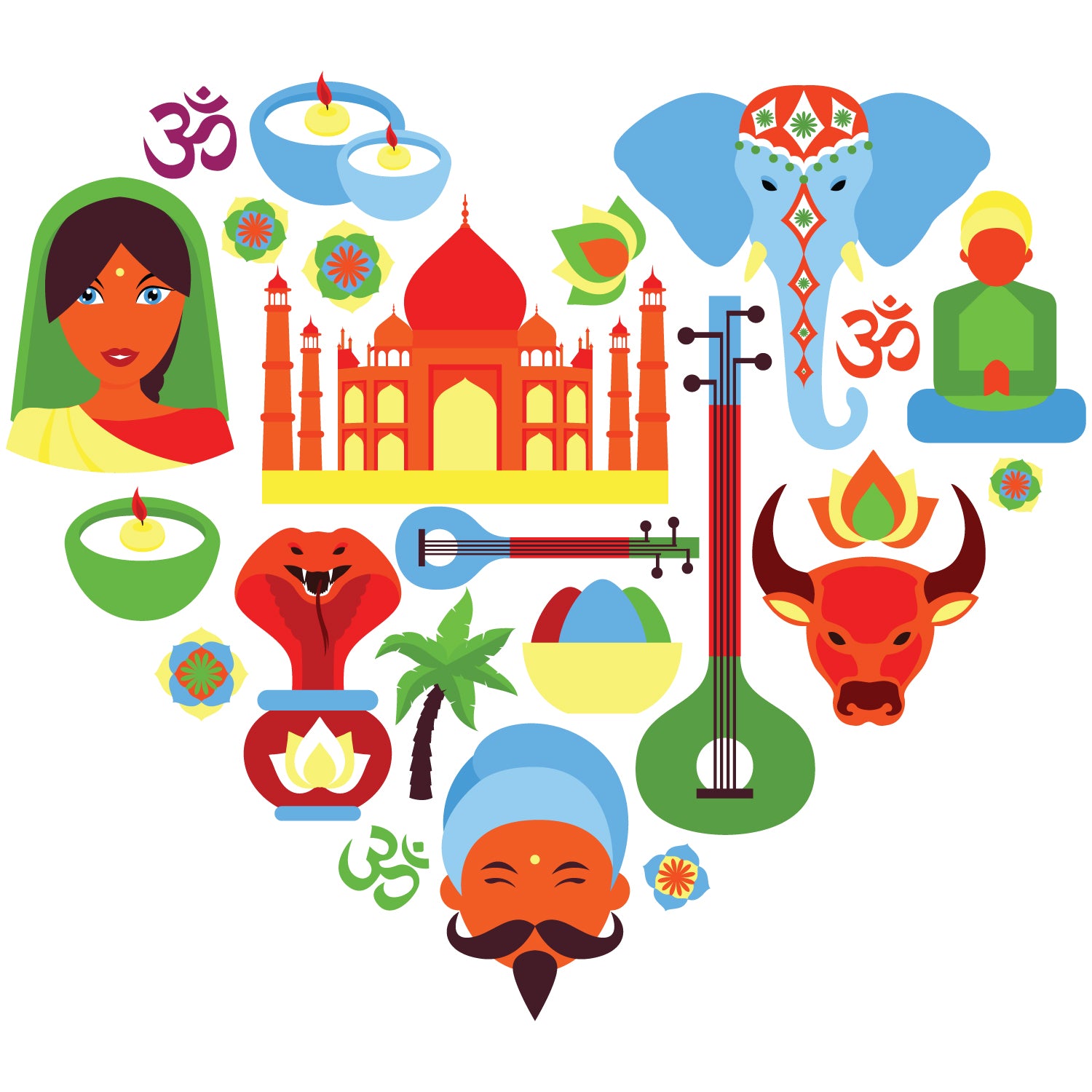 Heart India – Tantra Original Brand Since 1997 – Unisex Cotton Tee Everyday Wear - Shipping Globally!