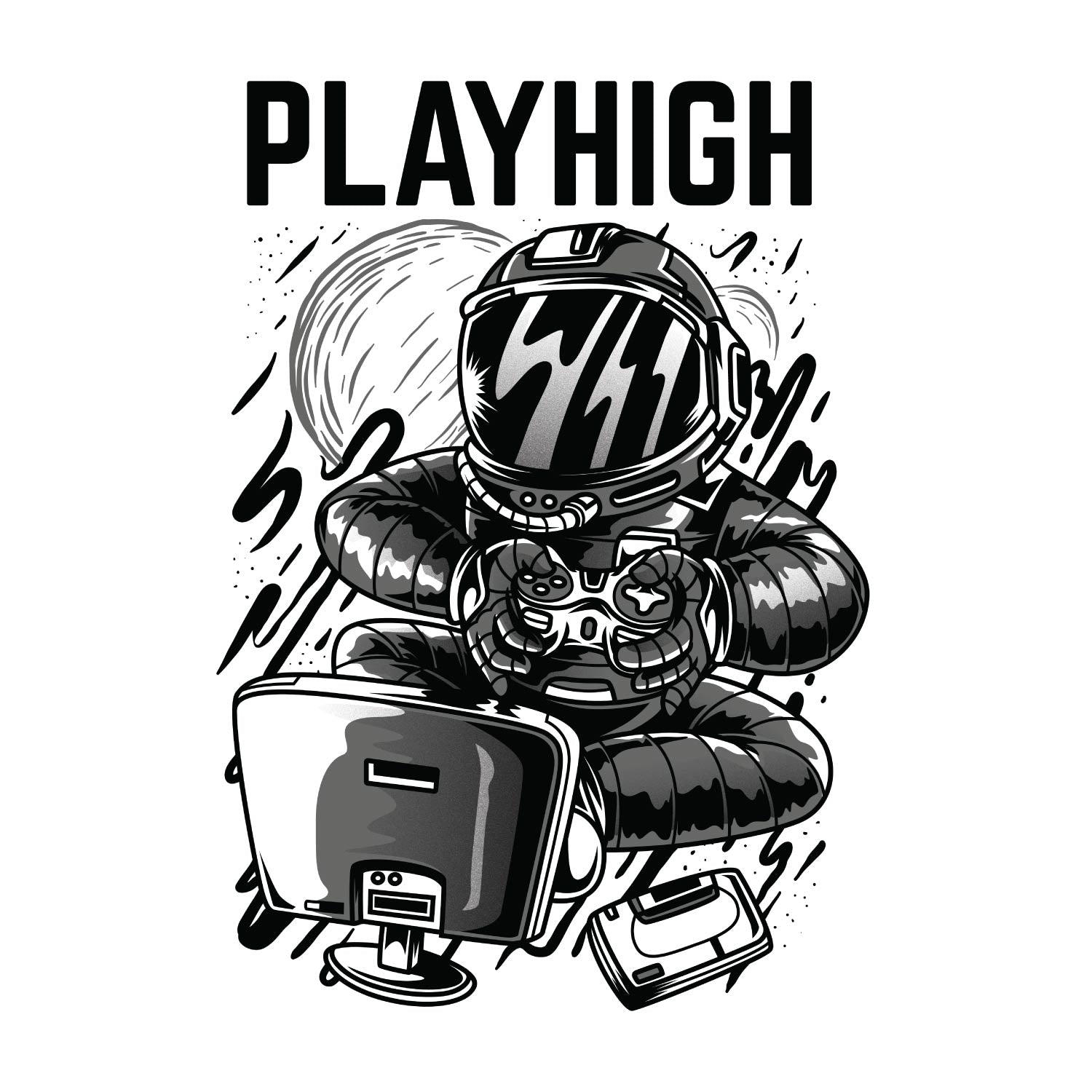 Playhigh Oversize Back Print – Tantra Original Brand Since 1997 – Unisex Cotton Tee Everyday Wear - Shipping Globally!