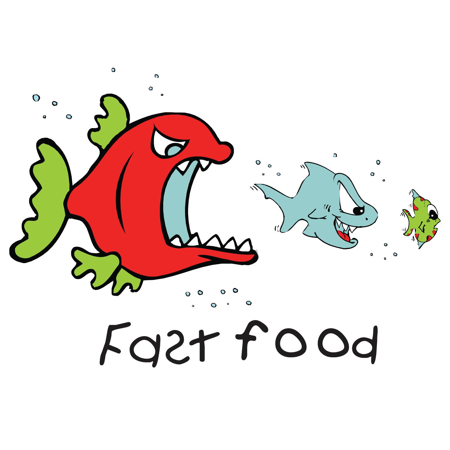Fast Food - Tantra Original Since 1997 - Cotton Tee for Kids – Funny Cartoon Ocean Humor Tee - Shipping Globally!