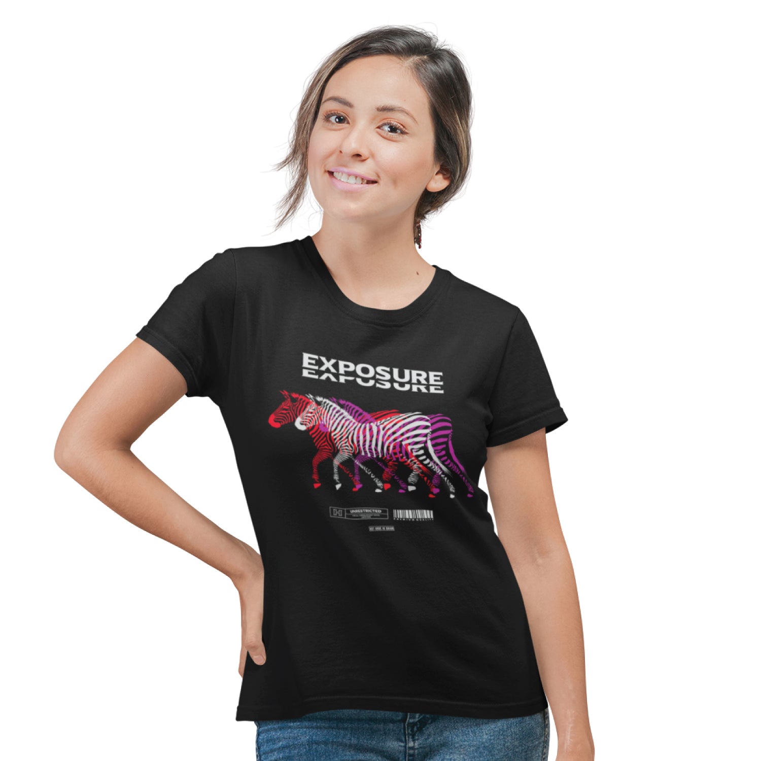 Exposure Front & Back Graphic Polycotton Single Jersey Unisex T-Shirt Regular Fit Everyday Casual Wear