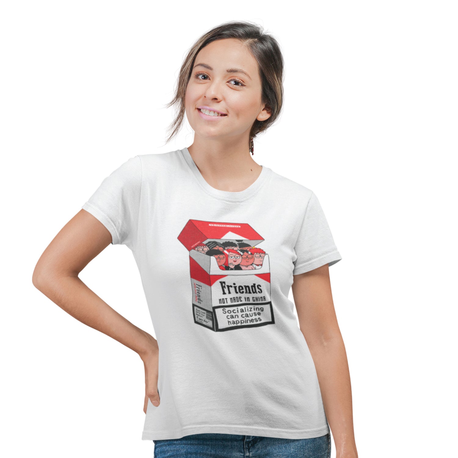 Friends & Laughs Front & Back Graphic Polycotton Single Jersey Unisex T-Shirt Regular Fit Everyday Casual Wear