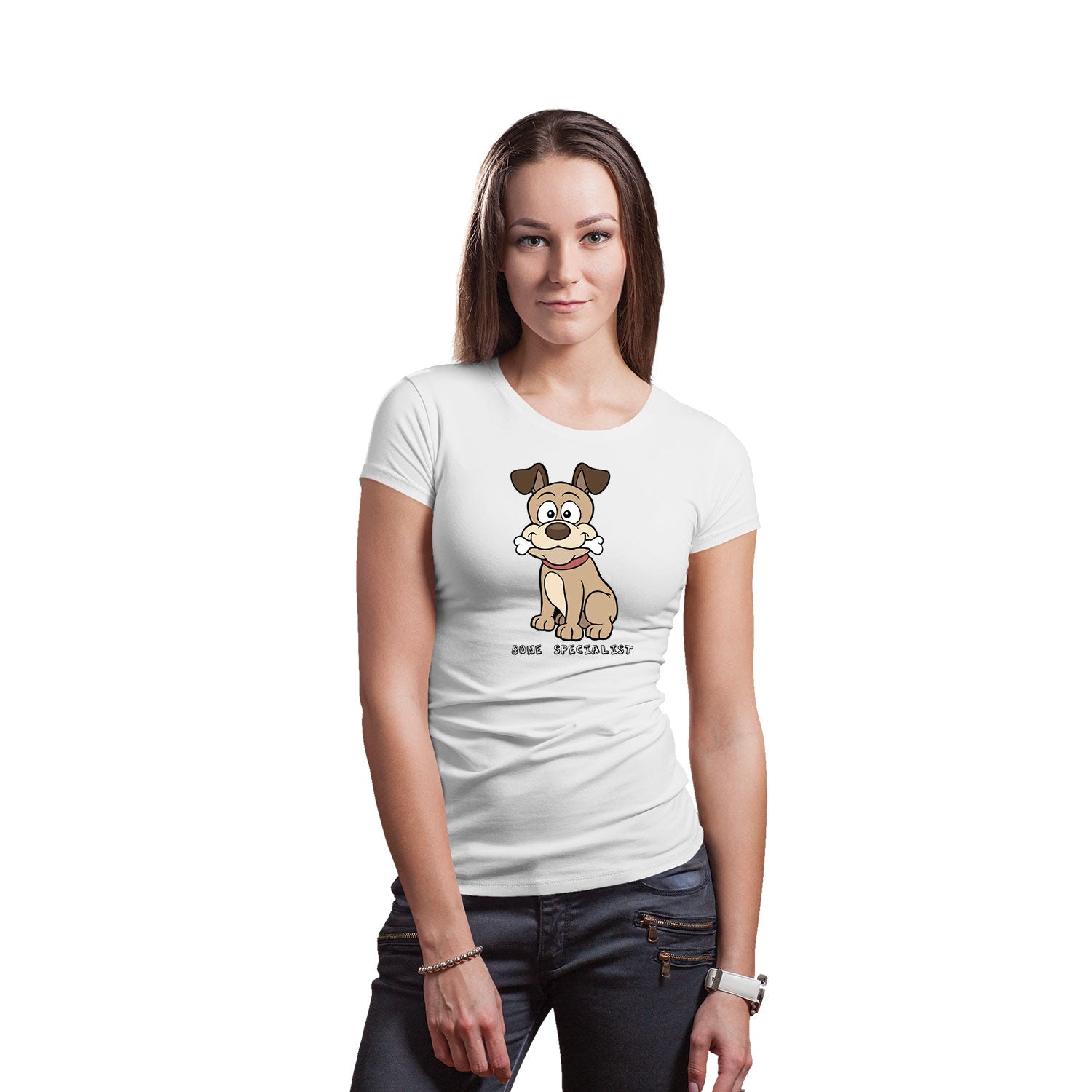 Bone Speciality Women’s Tee – Tantra Original Brand Since 1997 – Graphic Cotton Tee – Fun Dog Casual Wear - Shipping Globally!