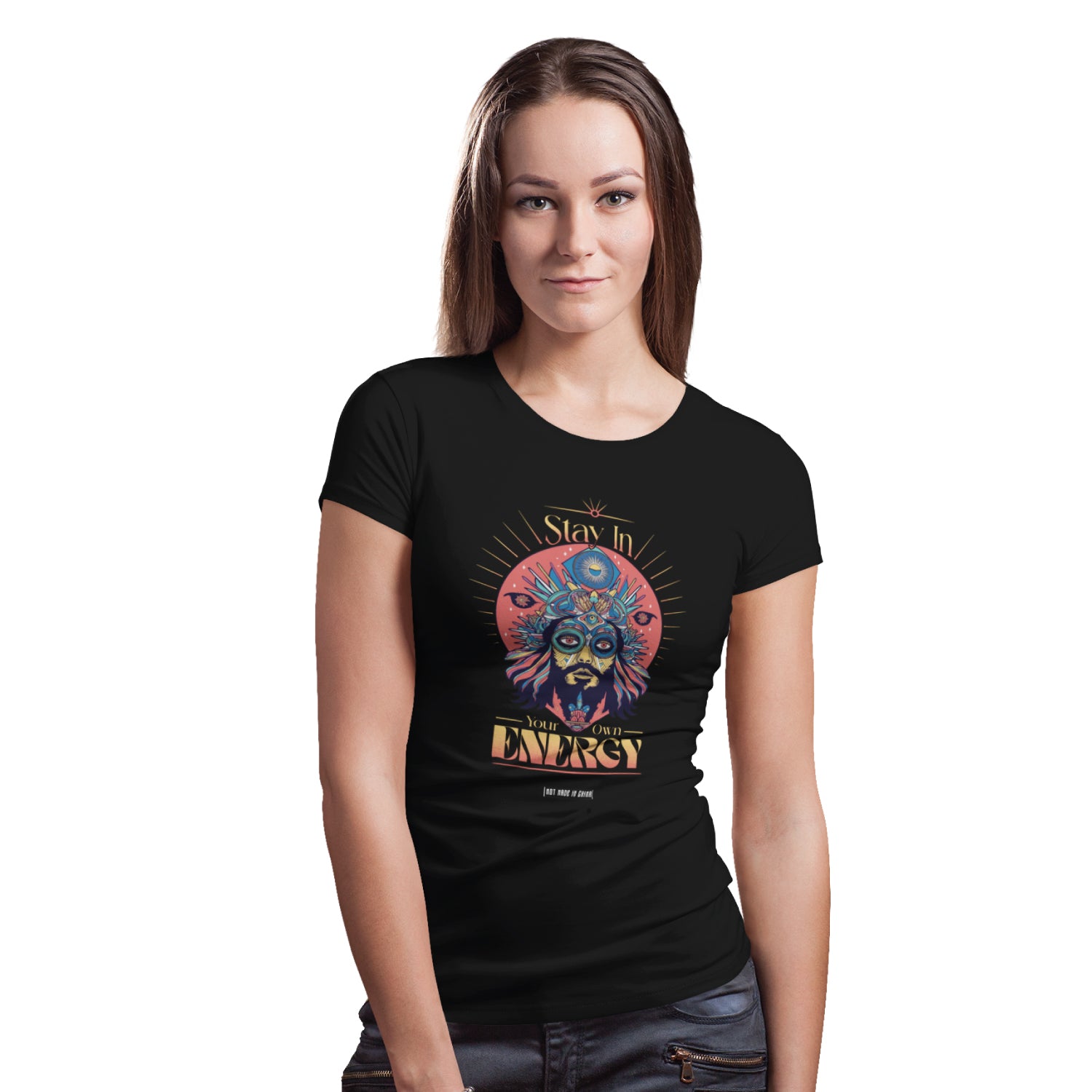 Own Energy Front & Back Graphic Polycotton Single Jersey Unisex T-Shirt Everyday Regular Fit Casual Wear