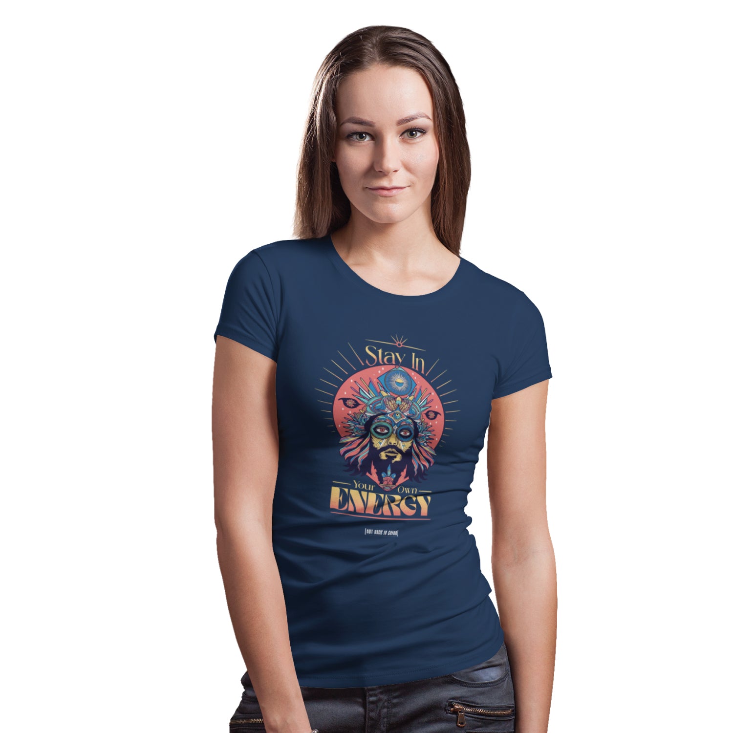 Own Energy Front & Back Graphic Polycotton Single Jersey Unisex T-Shirt Everyday Regular Fit Casual Wear