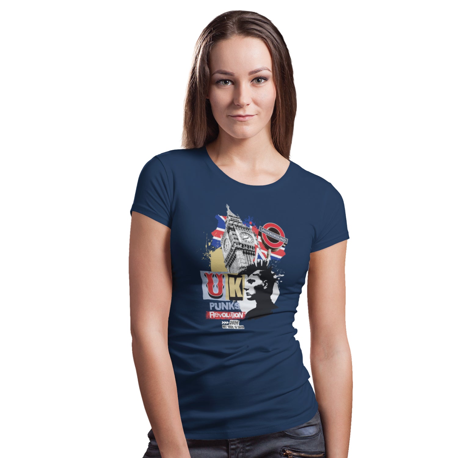 Ponks U.K. Front & Back Graphic Polycotton Single Jersey Unisex T-Shirt Regular Fit Everyday Casual Wear