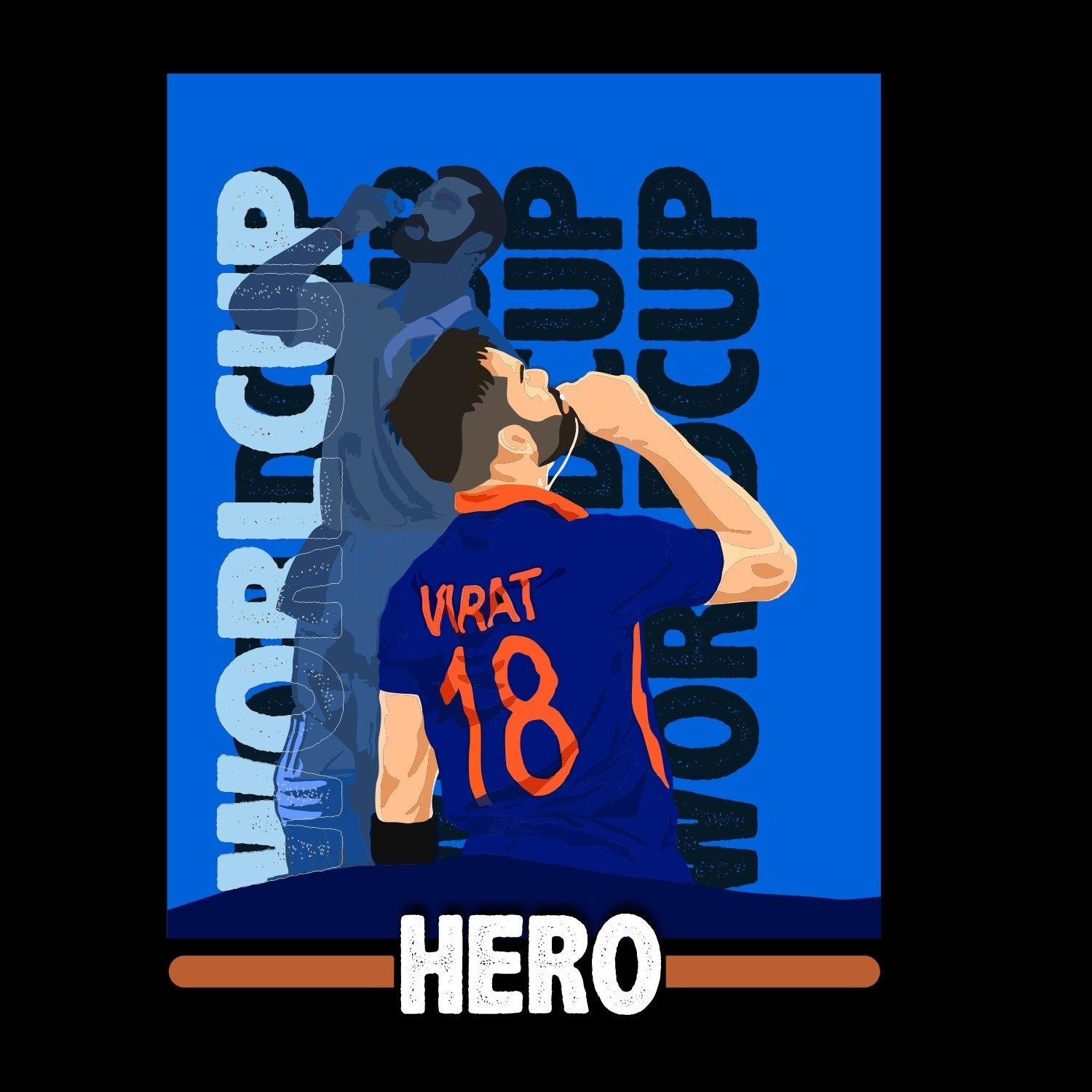 Virat - World Cup Hero Mens printed T-shirt - Shipping Globally!