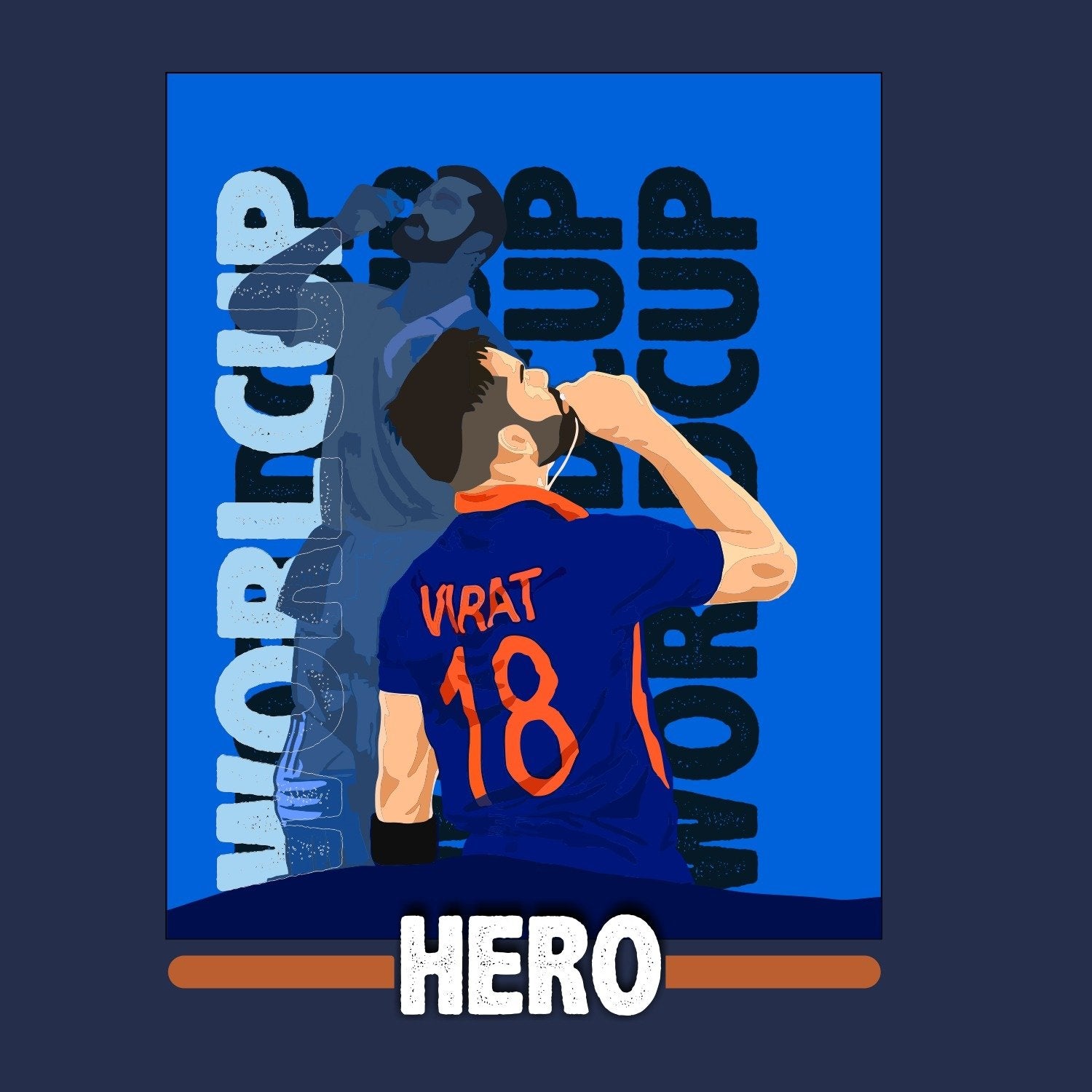 Virat - World Cup Hero Mens printed T-shirt - Shipping Globally!