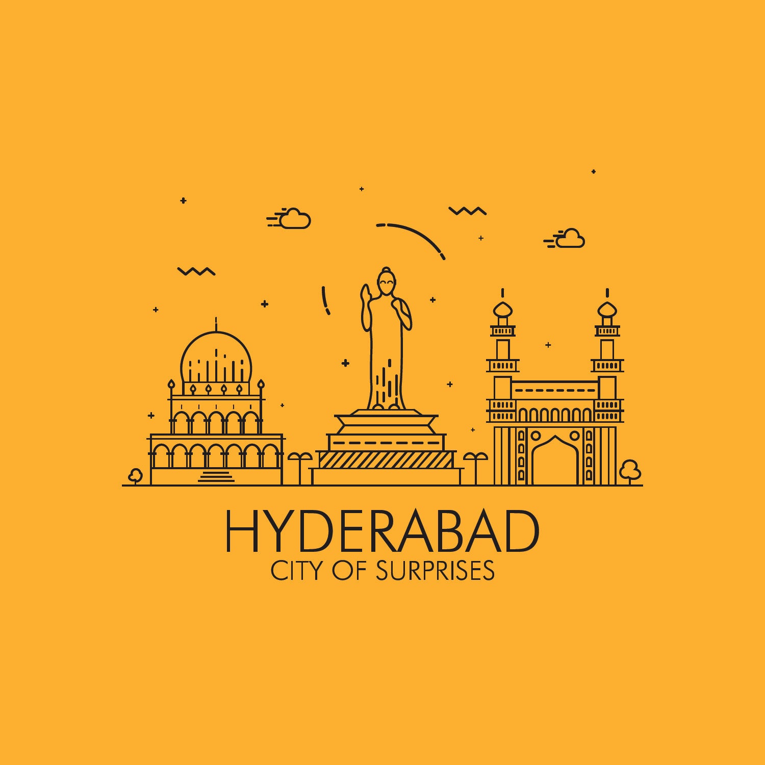 Tantra Hyderabad Surprise Cotton Unisex T-Shirt Everyday Casual Wear Original Since 1997