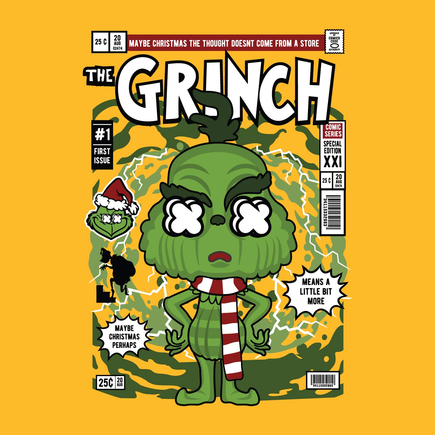 Grinch – Tantra Original Brand Since 1997 – Unisex Cotton Tee Everyday Wear - Shipping Globally!