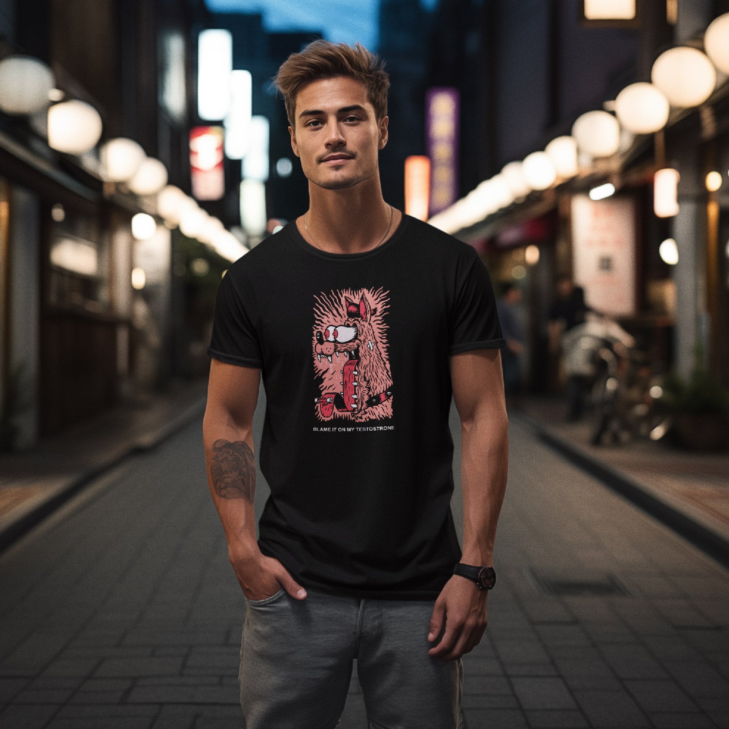 Tantra Blame It - Graphic Print Regular Fit Half Sleeve Round Neck Cotton T-Shirt - Shipping Globally!