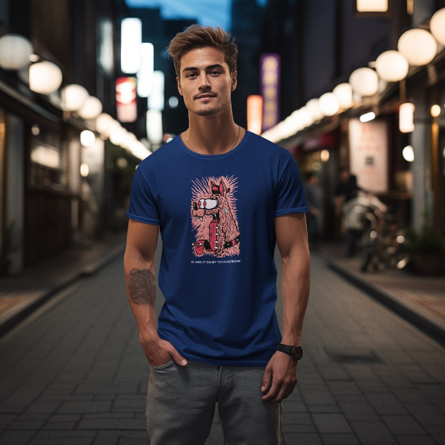 Tantra Blame It - Graphic Print Regular Fit Half Sleeve Round Neck Cotton T-Shirt - Shipping Globally!